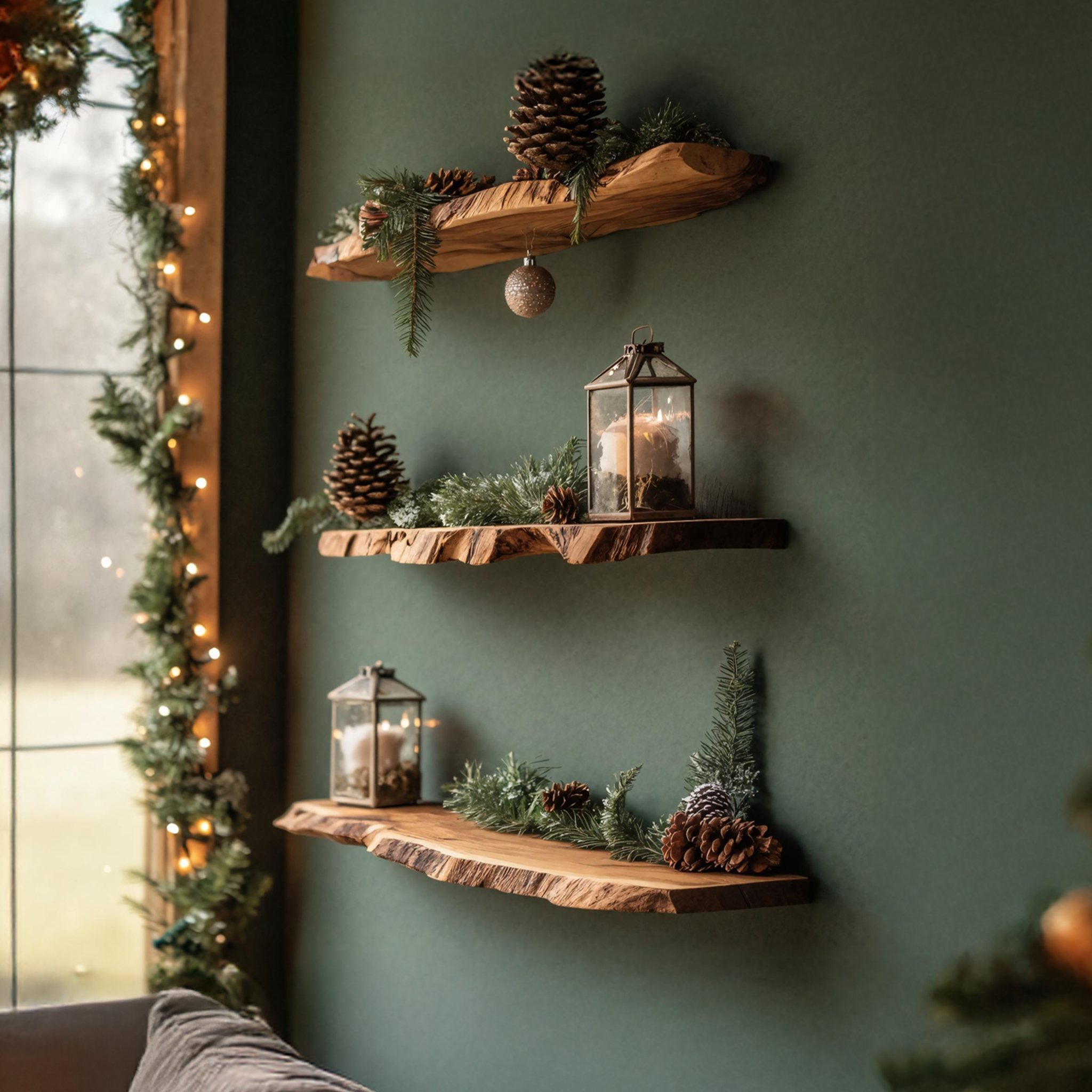 Farmhouse Wooden Floating Shelf For Living Room Holiday Decoration SILDTTNCFL006