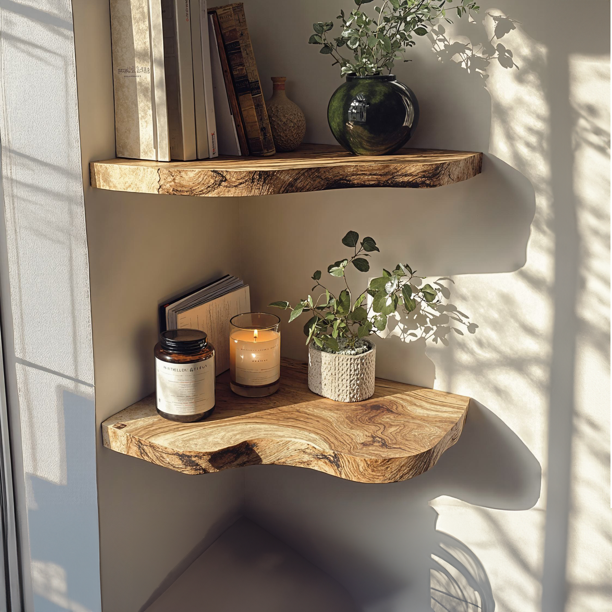 Handcraft Floating Corner Shelves Wooden Shelves SILDTCN015