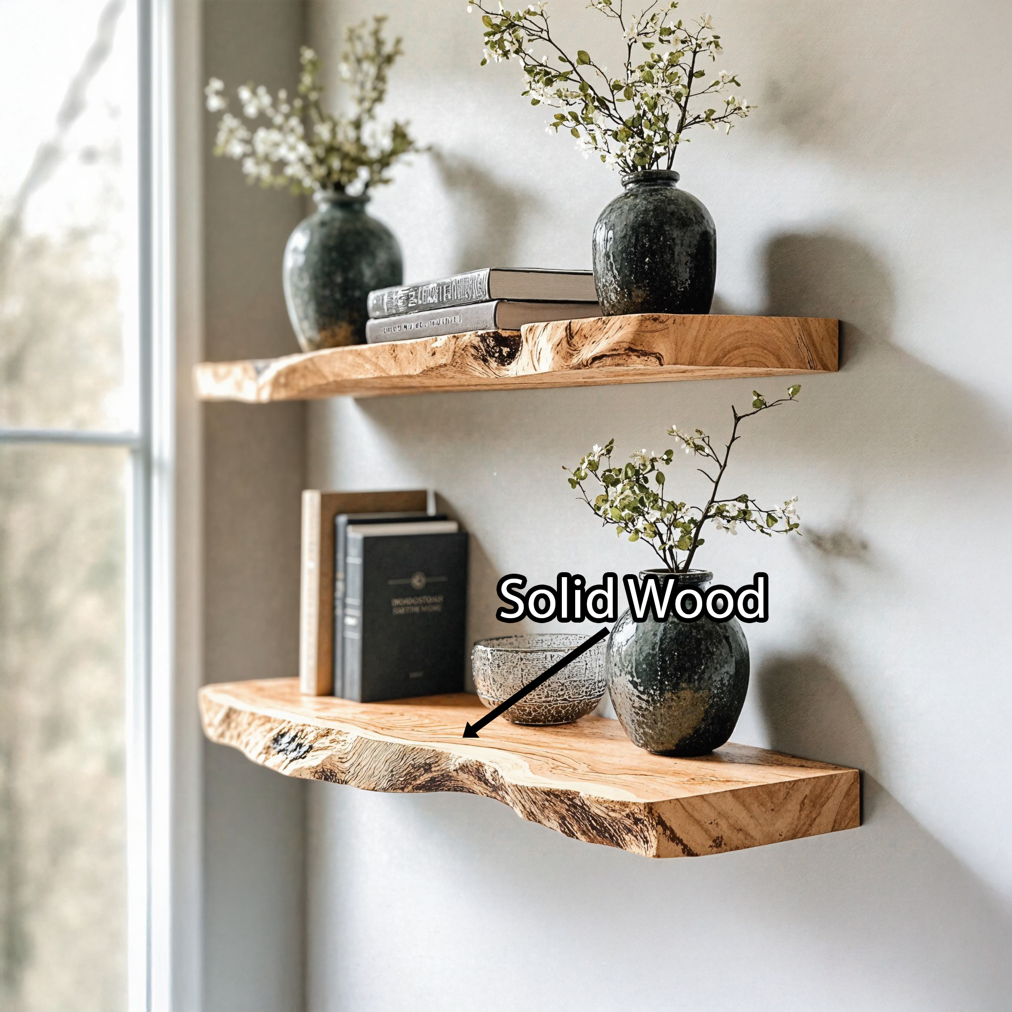 Wall Mounted Floating Shelf Live Edge Shelves SILDTFL112