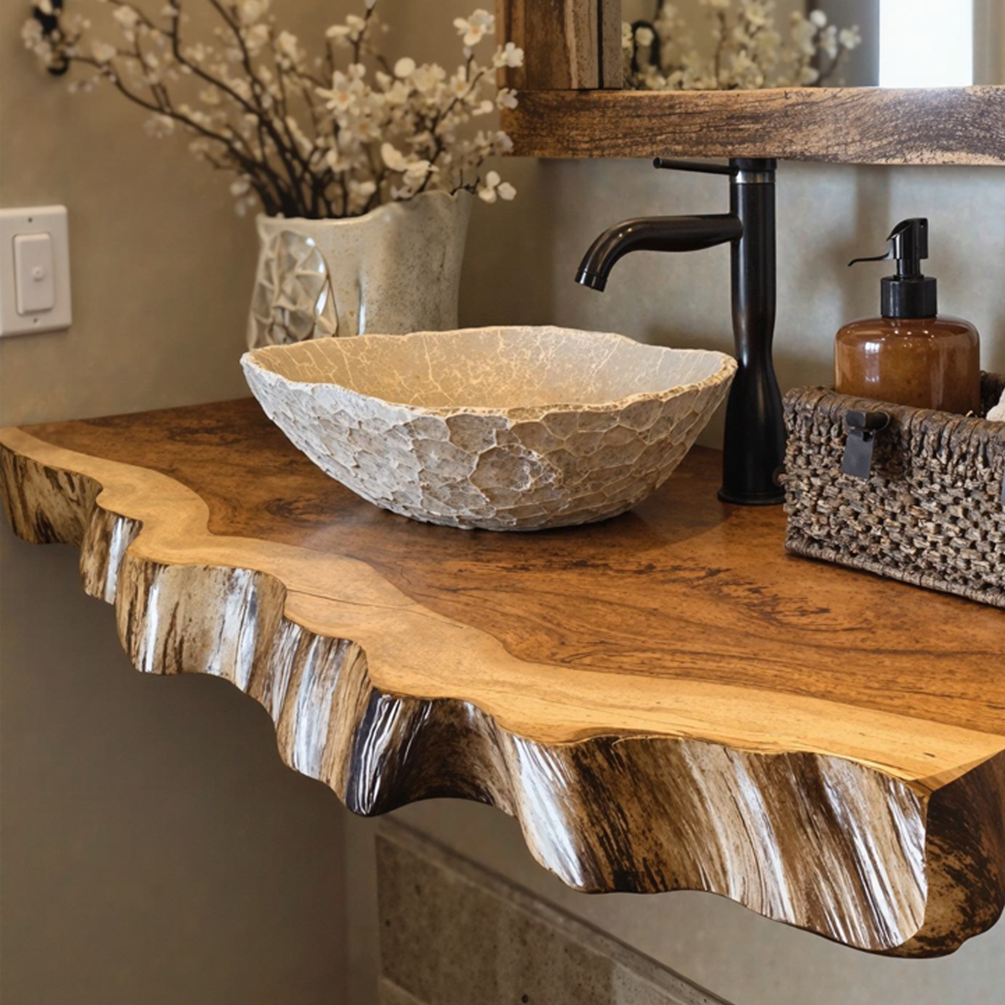 Floating Edge Bathroom Sink Shelf SILDTBRV040
