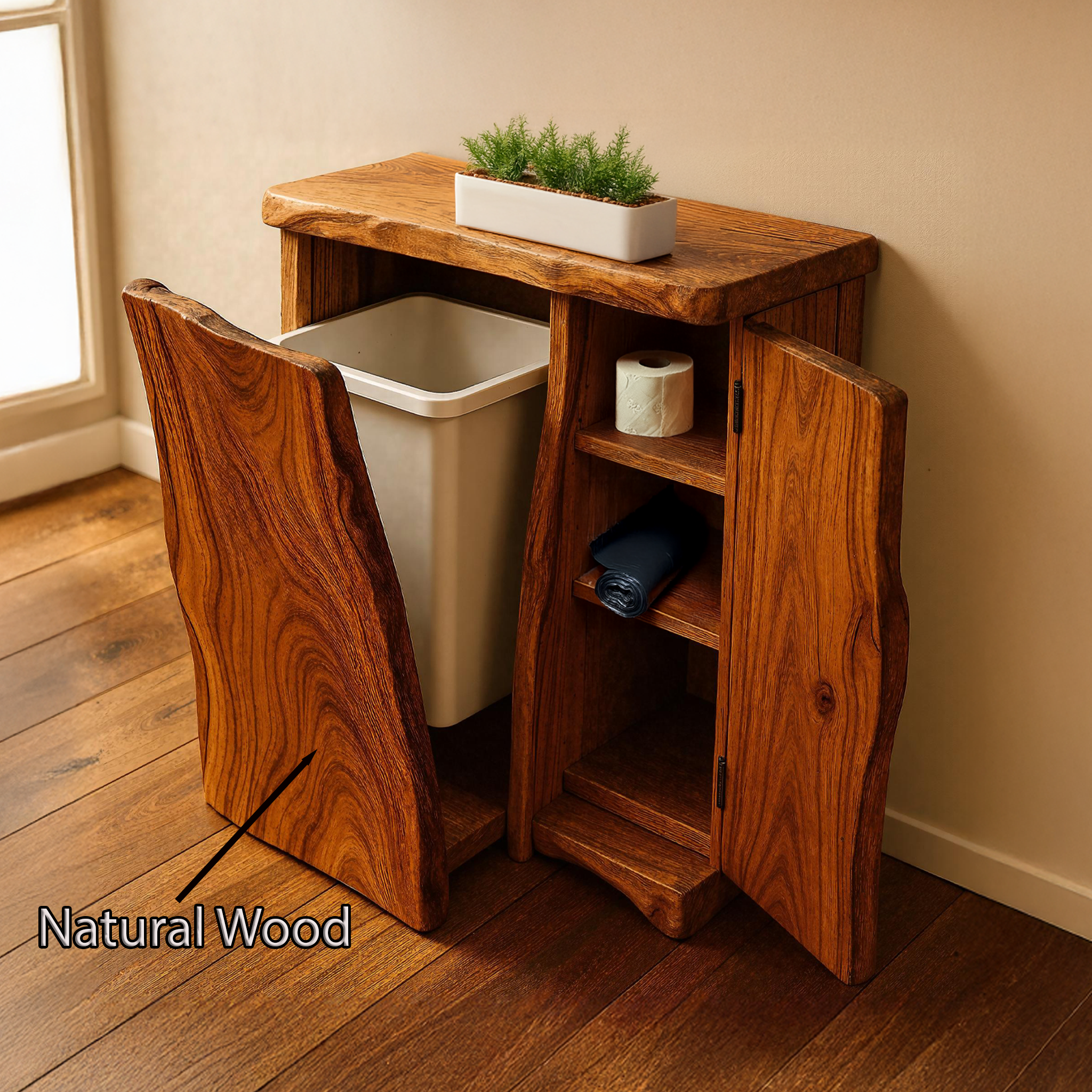 Handcrafted Tilt Out Trash Bin Cabinet For Kitchen Use SILDTTRB006