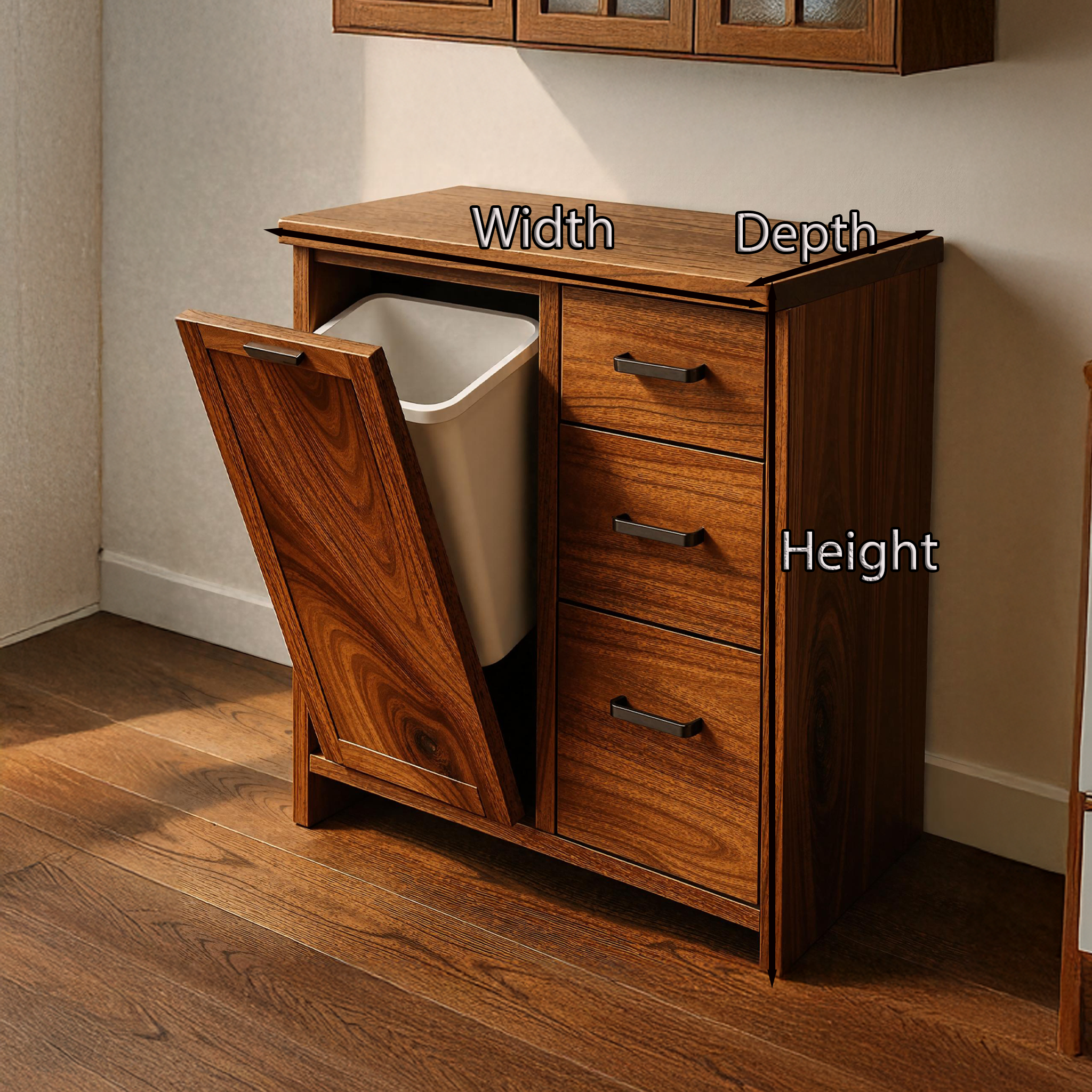 Farmhouse Tilt Out Waste Bin For Rustic Dining Room Look SILDTTRB005