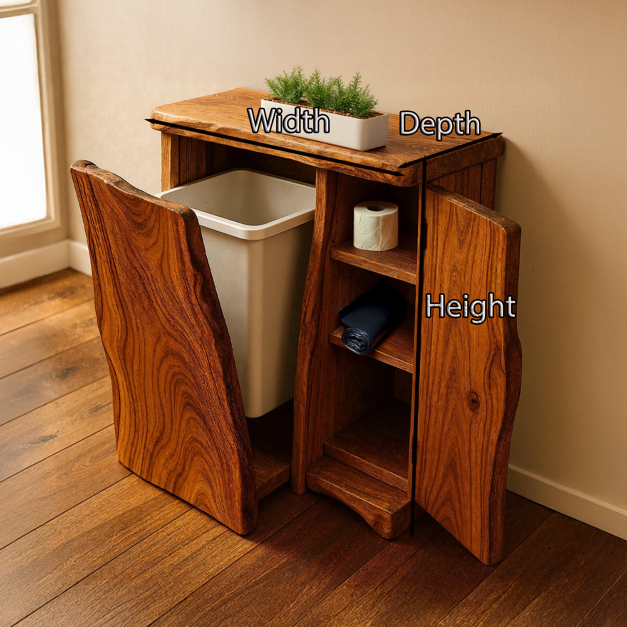 Handcrafted Tilt Out Trash Bin Cabinet For Kitchen Use SILDTTRB006