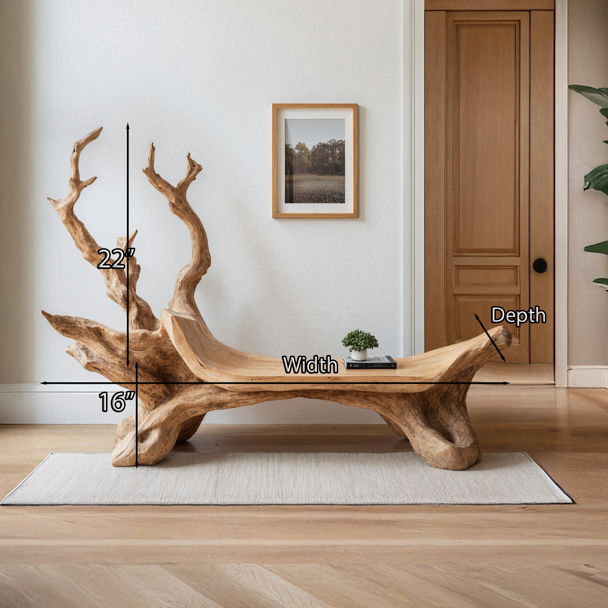 Mid Century Wooden Bench For Modern Living Room Decor SILDTBRB001