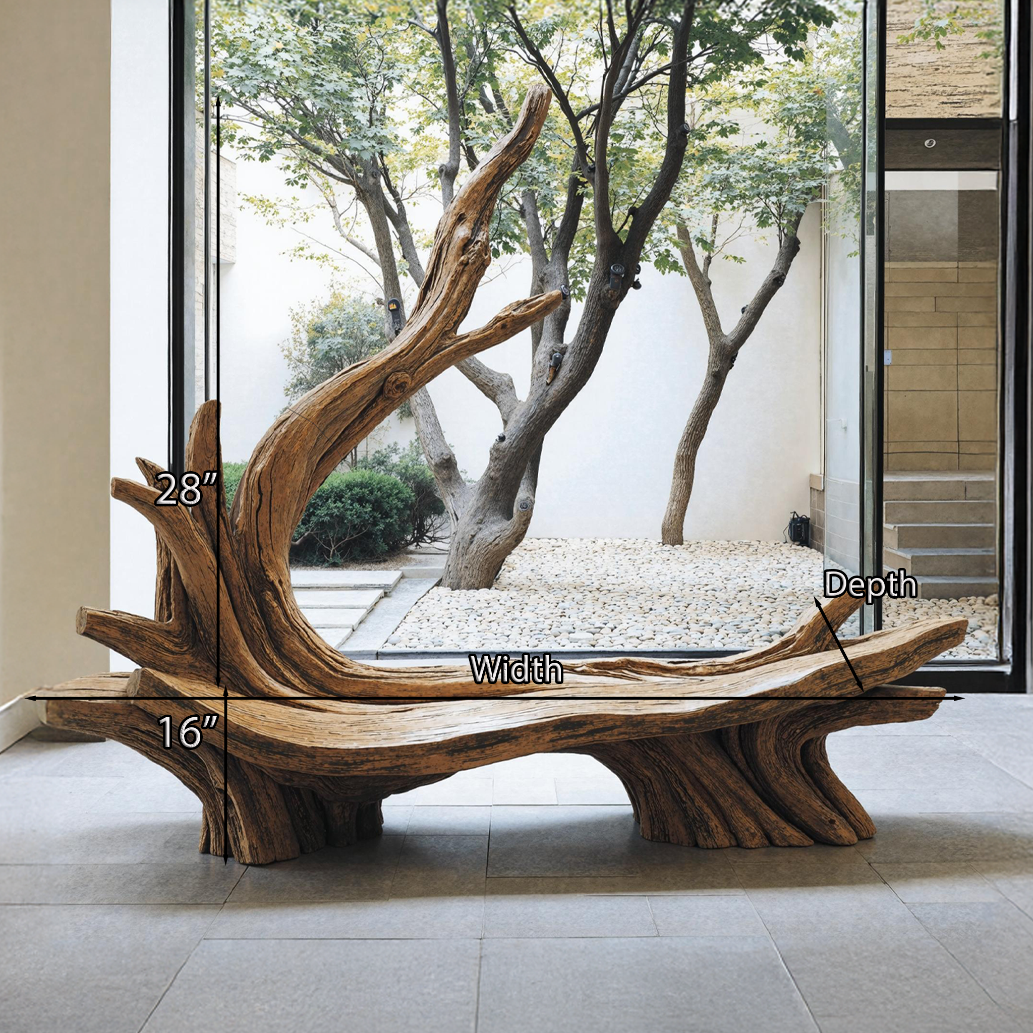 Handcrafted Live Edge Bench For Artistic Patio Designs SILDTBRB009