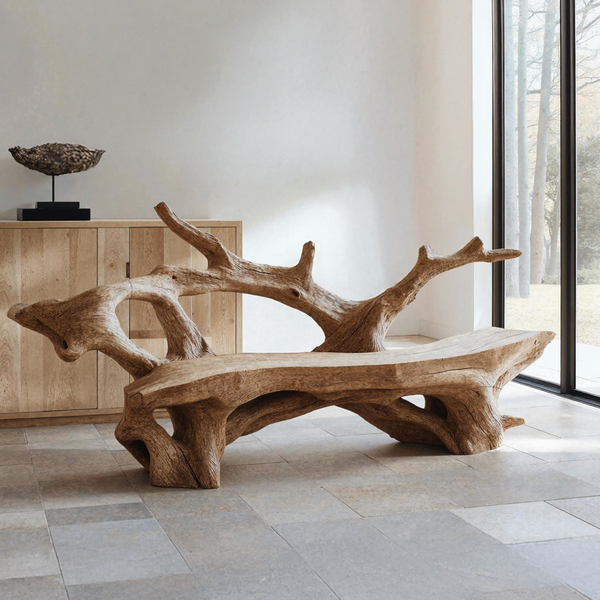 Farmhouse Live Edge Bench Outdoor Decor For Unique Garden Spaces SILDTBRB002