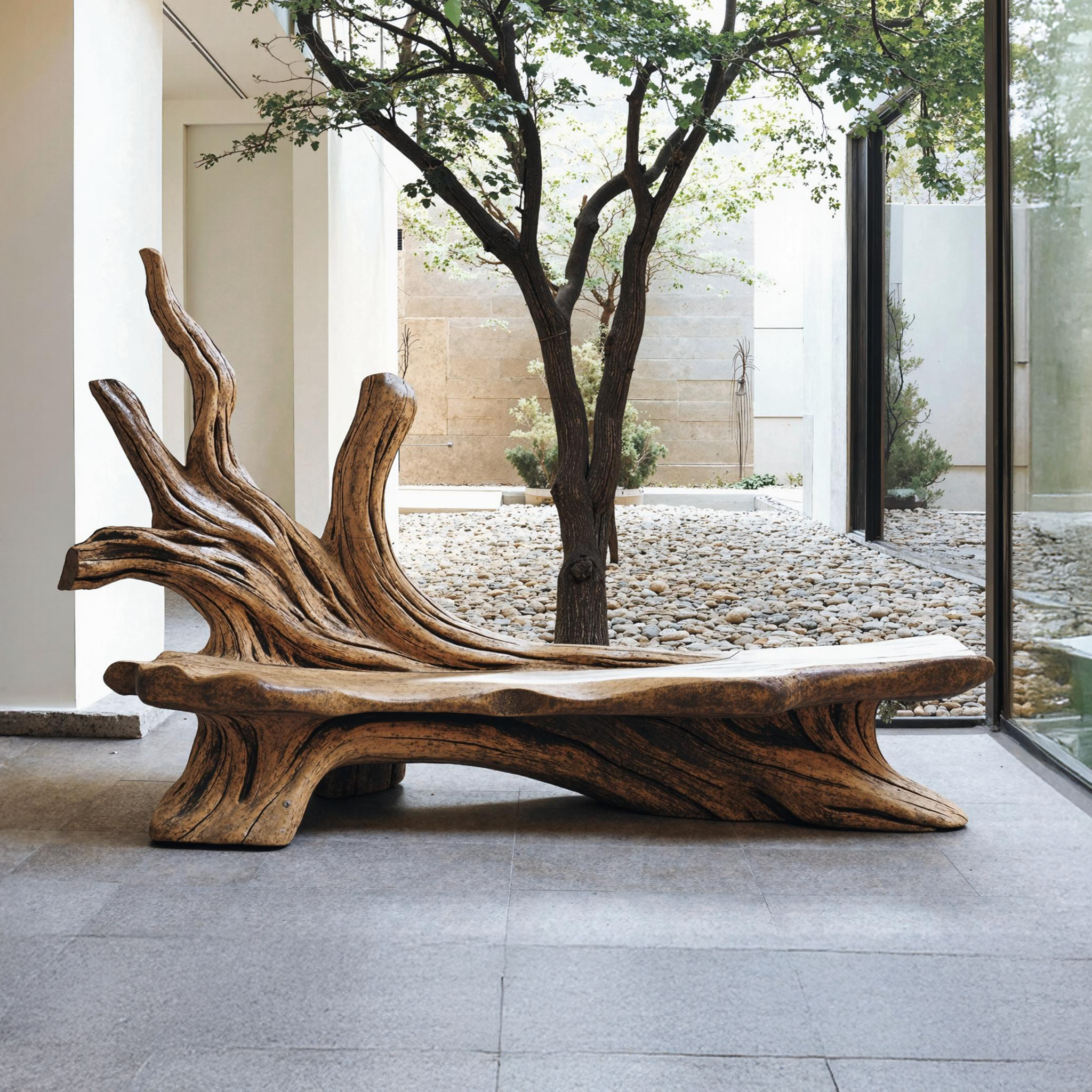 Farmhouse Branch Bench Outdoor Decor For Charming Backyards SILDTBRB008