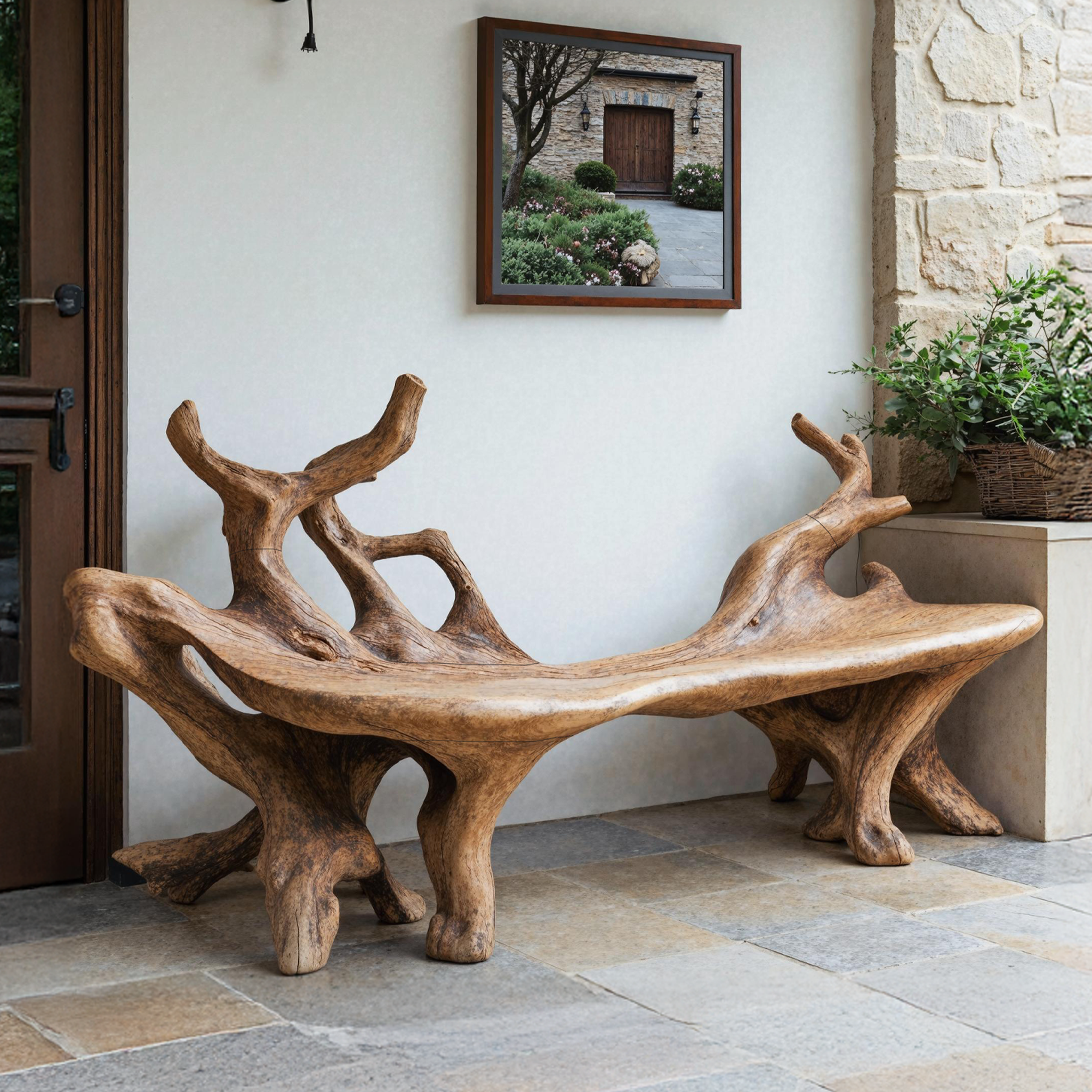 Farmhouse Wooden Bench For Cozy Living Room Accents SILDTBRB005