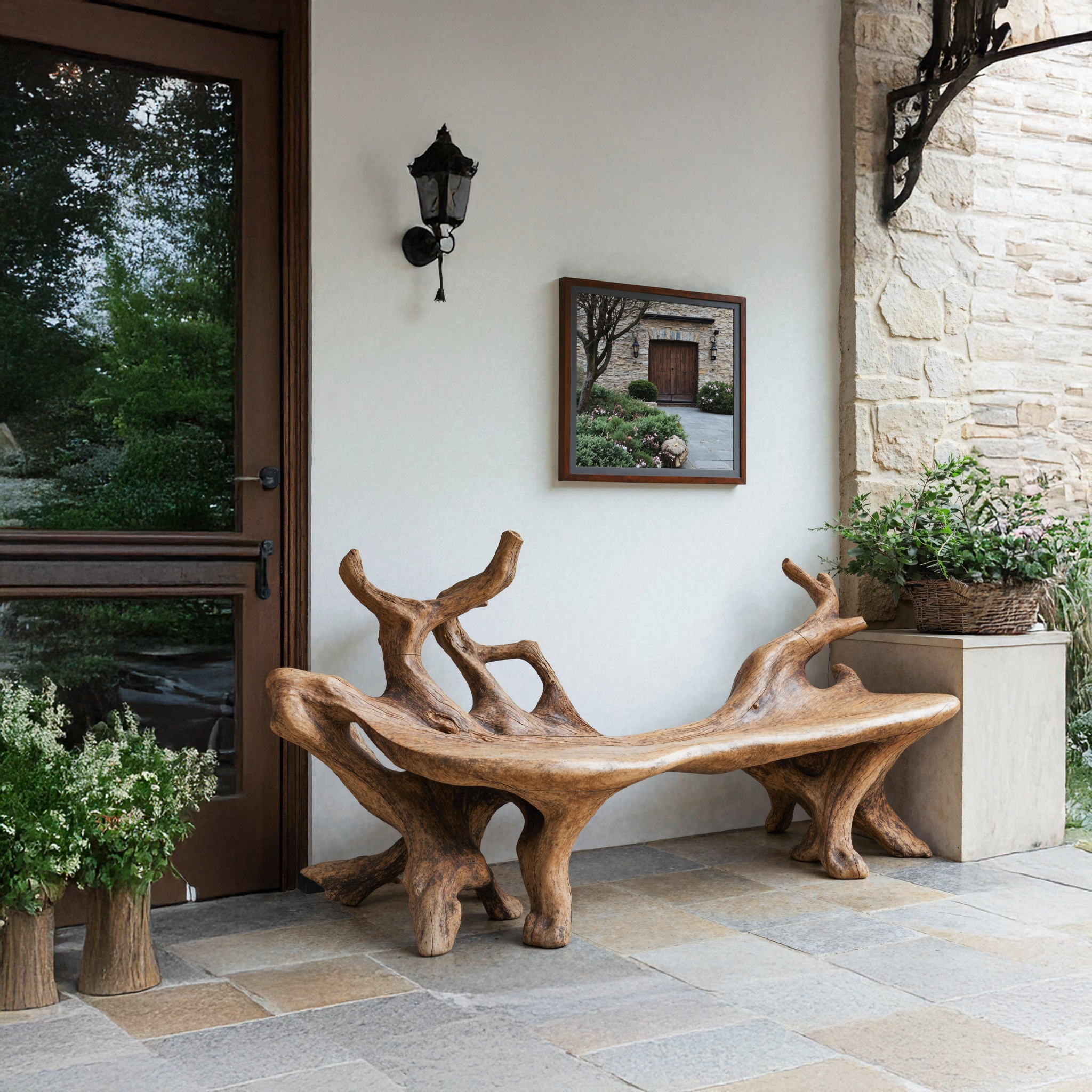 Farmhouse Wooden Bench For Cozy Living Room Accents SILDTBRB005