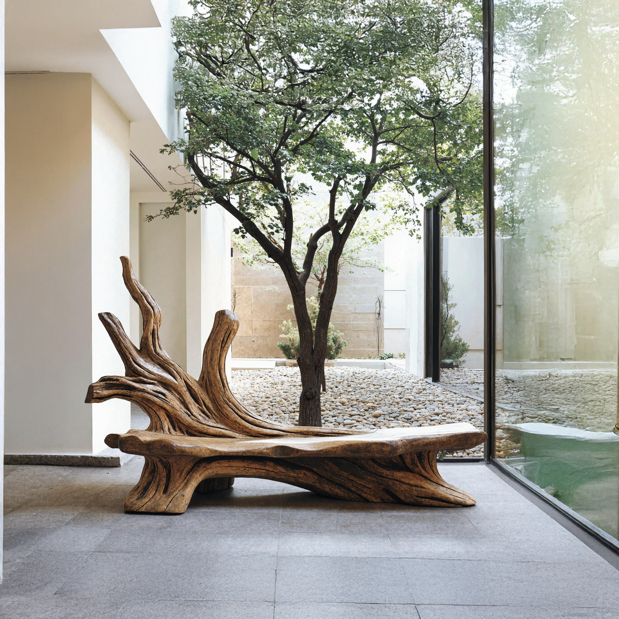 Farmhouse Branch Bench Outdoor Decor For Charming Backyards SILDTBRB008