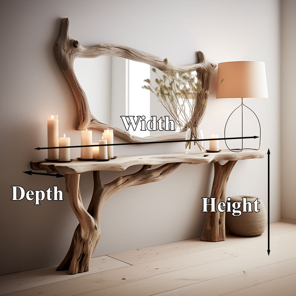 Narrow Floating Wood Side Table For Farmhouse Interiors SILDTCS007