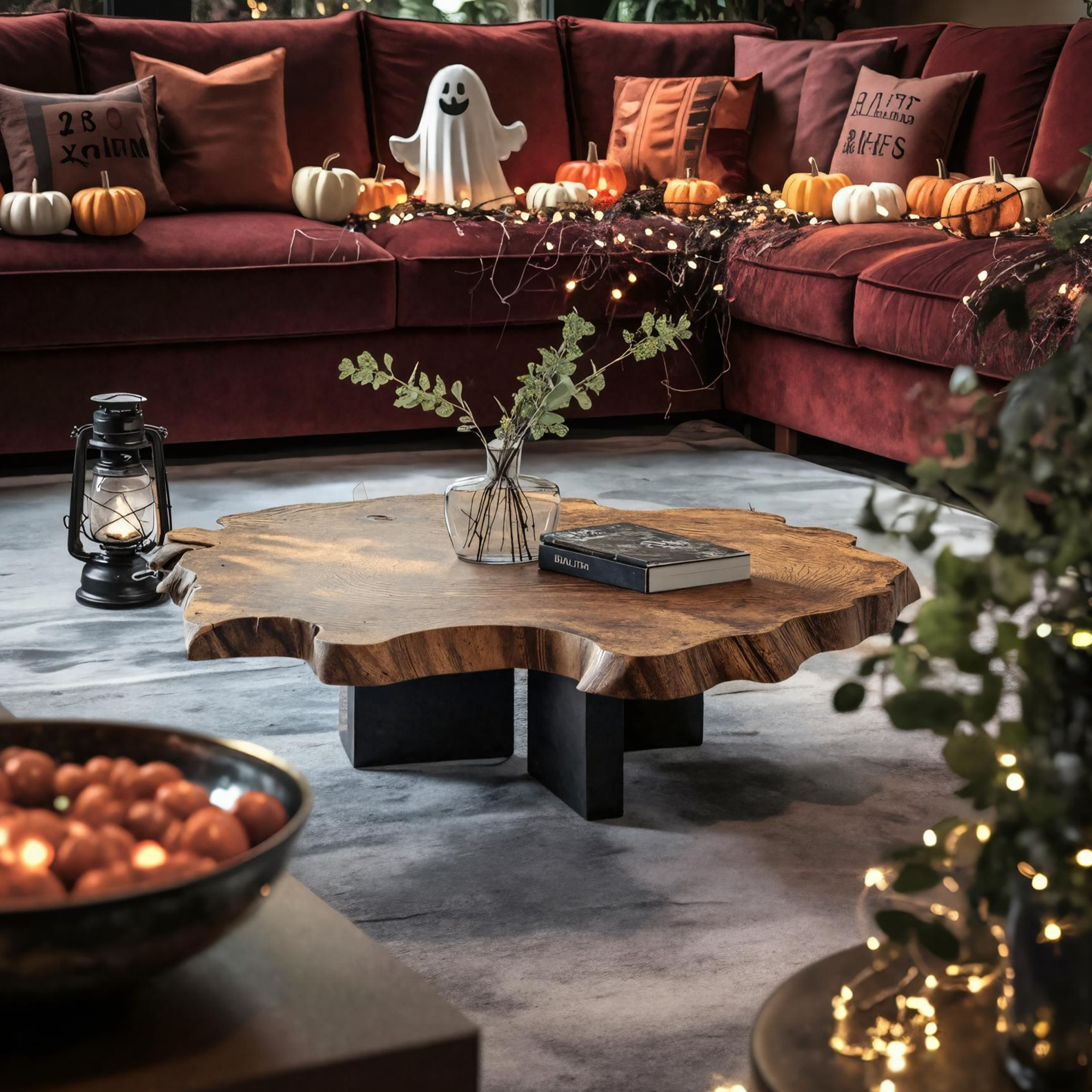 Mid Century Solid Wood Coffee Table For Living Room Decor Halloween Theme SILDTTNHCF005