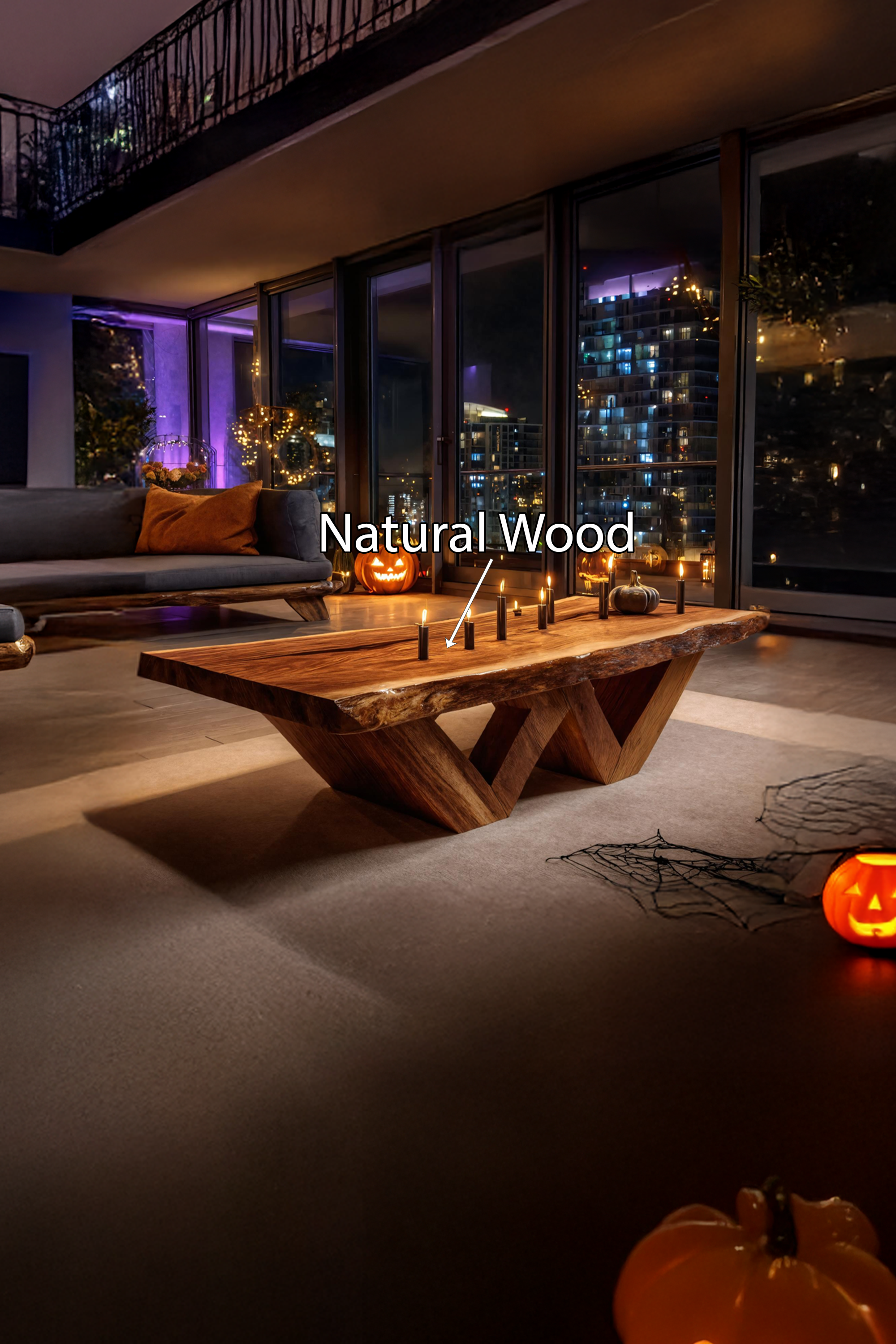 Modern Solid Wood Coffee Table Furniture Decor Pumpkin Autumn Touch SILDTTNHCF040