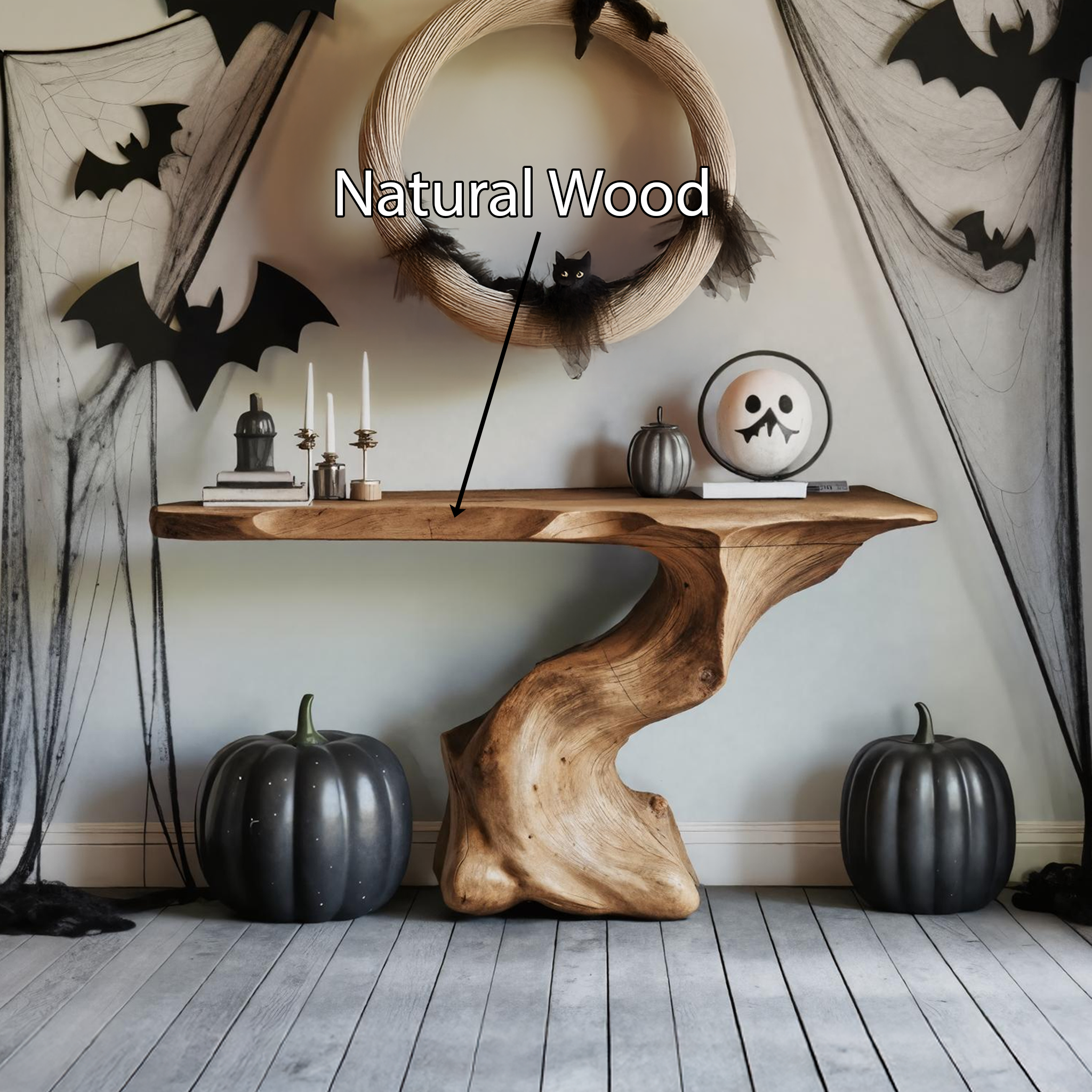 Handcrafted Solid Wood Coffee Table For Furniture Decor Halloween Theme SILDTTNHCS004