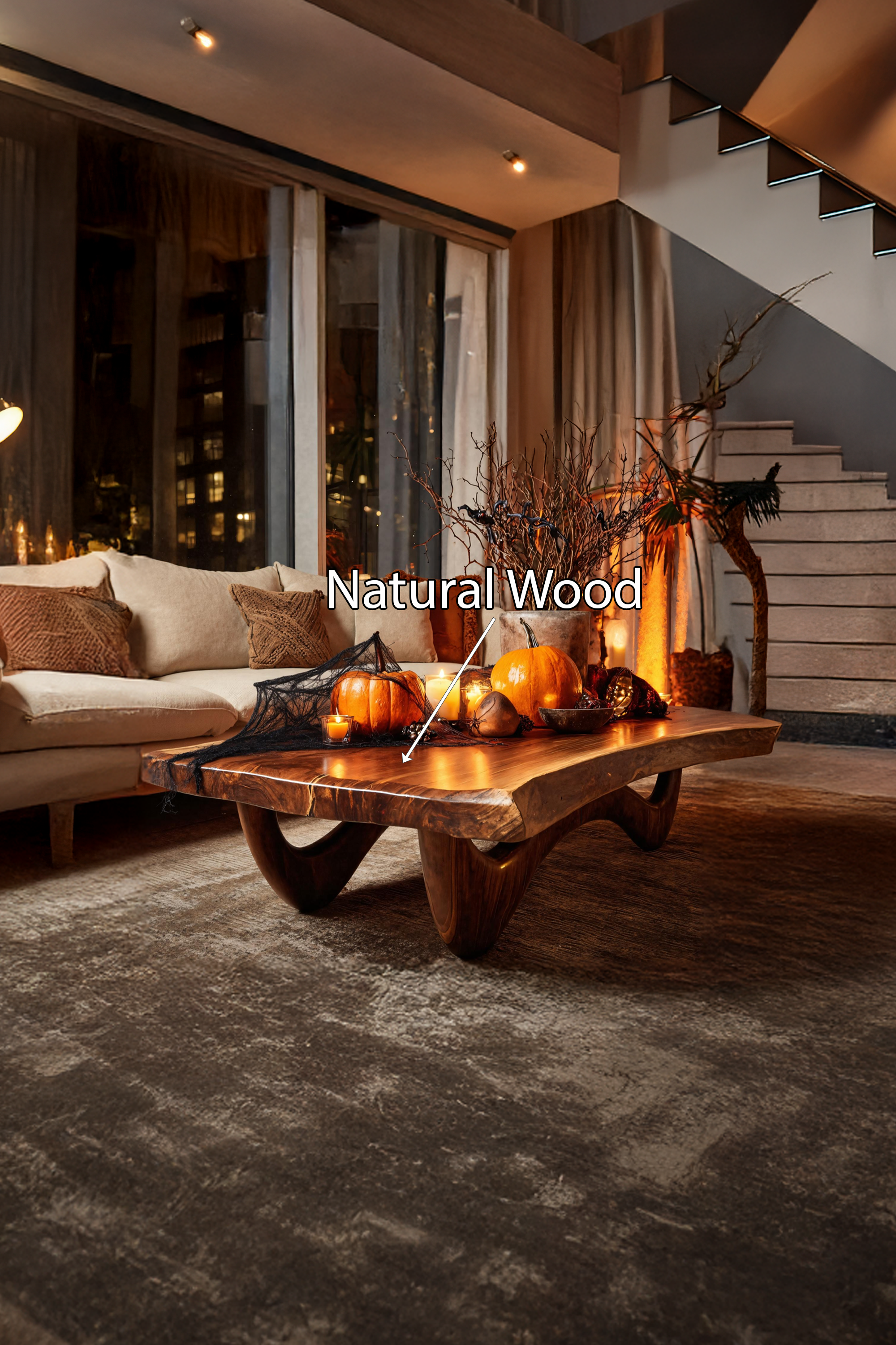 Modern Wooden Live Edge Coffee Table Furniture Decor Haunted Vibes SILDTTNHCF009
