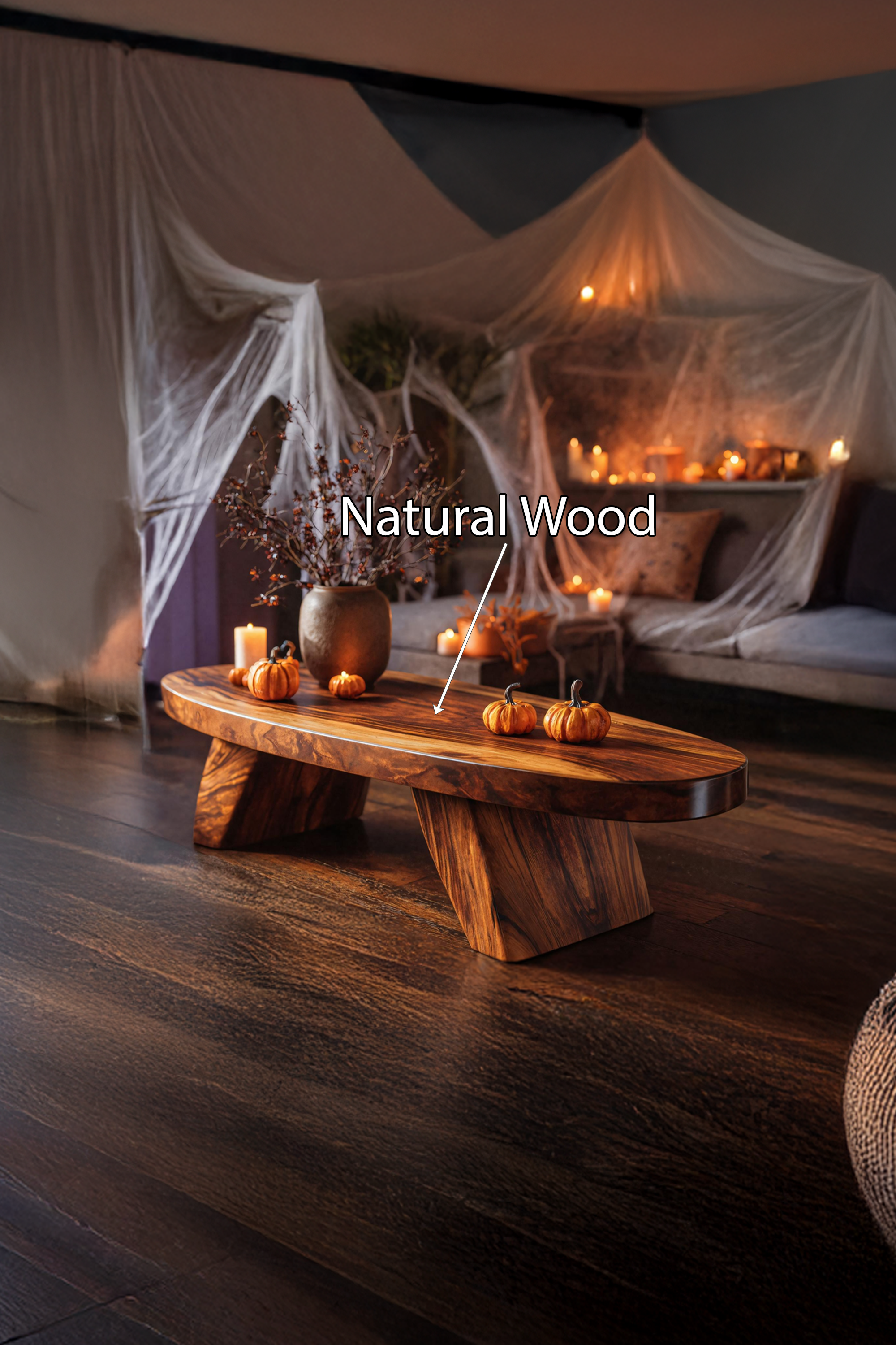 Mid Century Live Edge Coffee Table Entryway Design Spooky Vibe SILDTTNHCF015