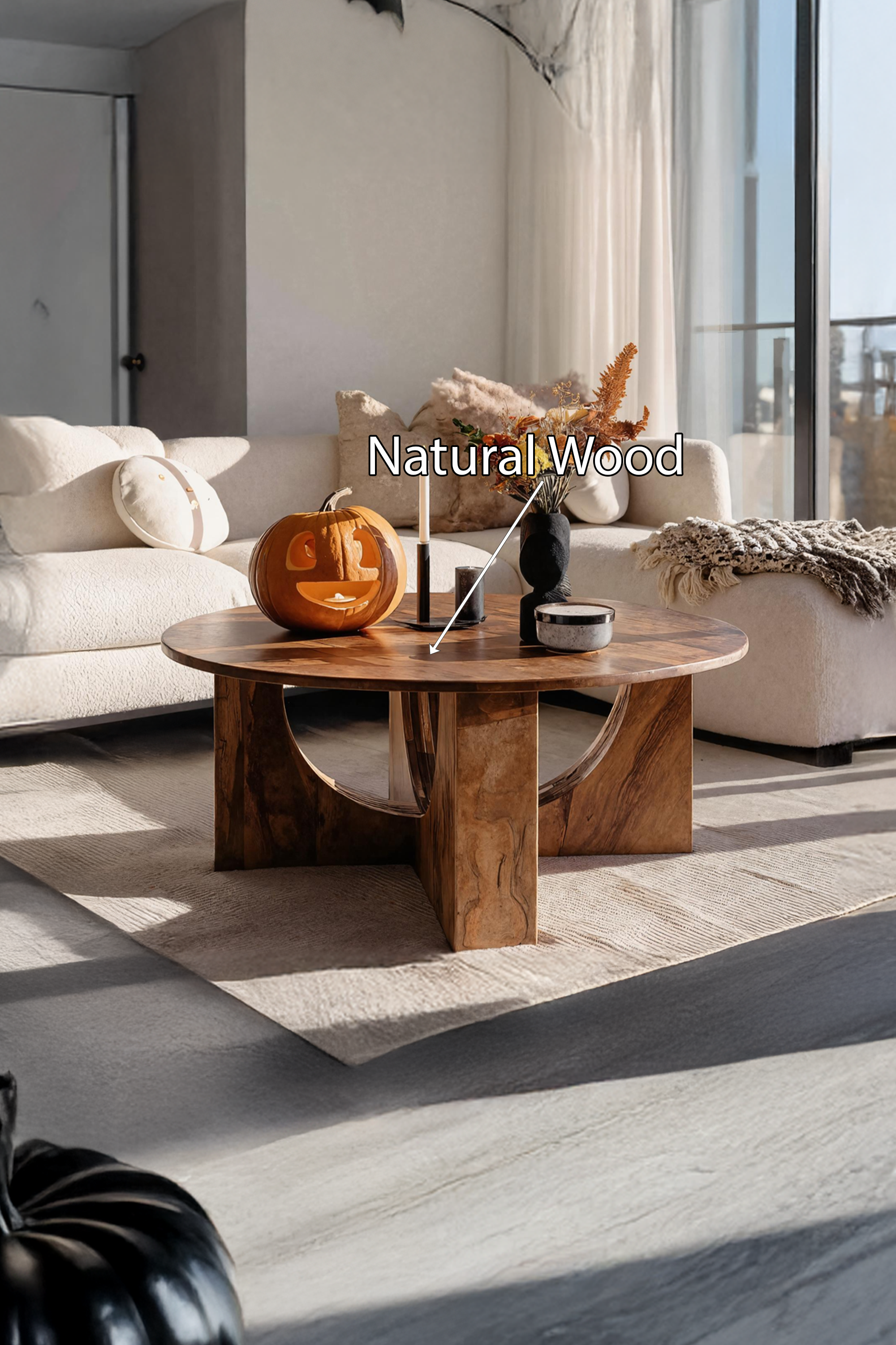 Mid Century Solid Wood Coffee Table Furniture Decor Spooky Livingroom SILDTTNHCF035
