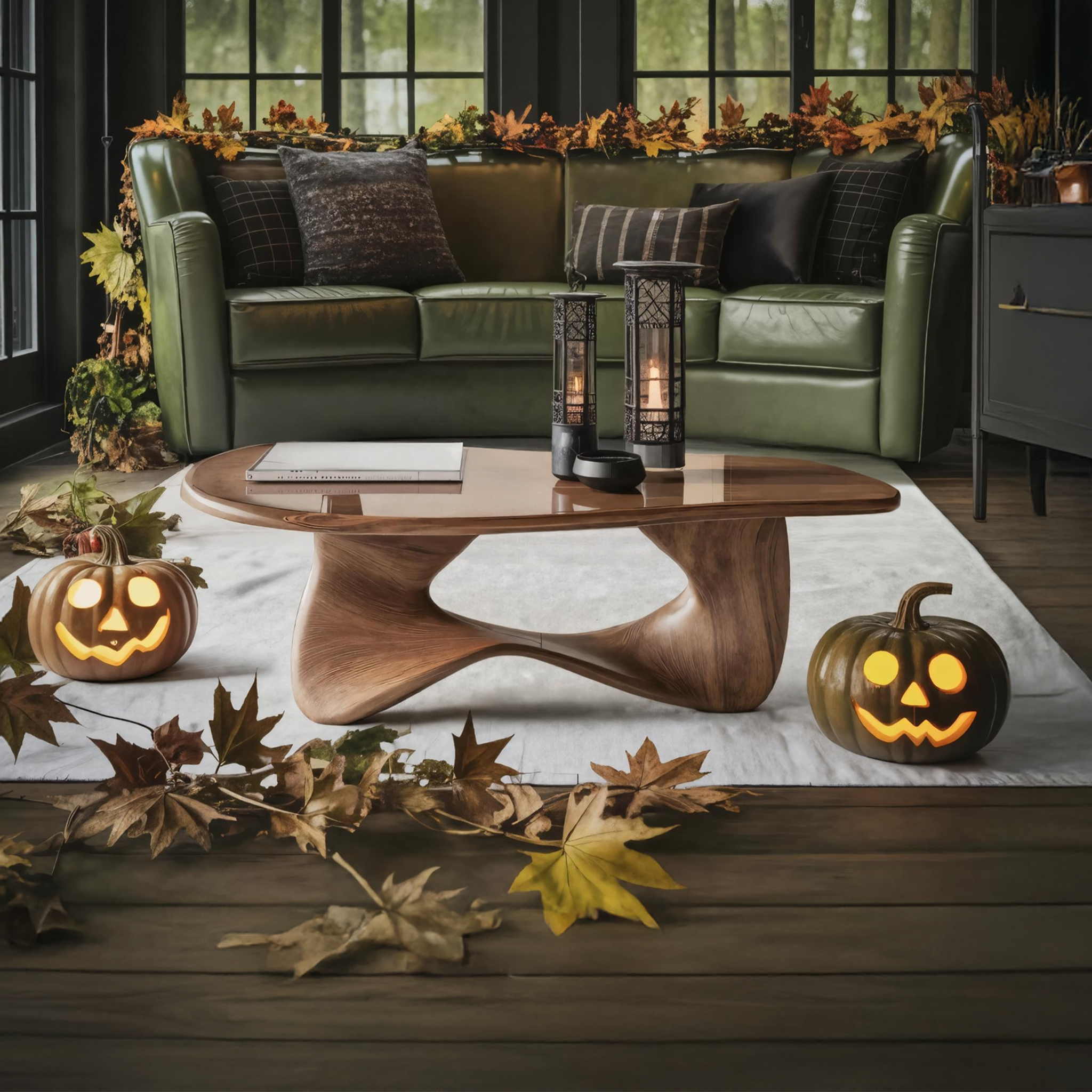 Mid Century Wooden Live Edge Coffee Table For Living Room Halloween Decor SILDTTNHCF001