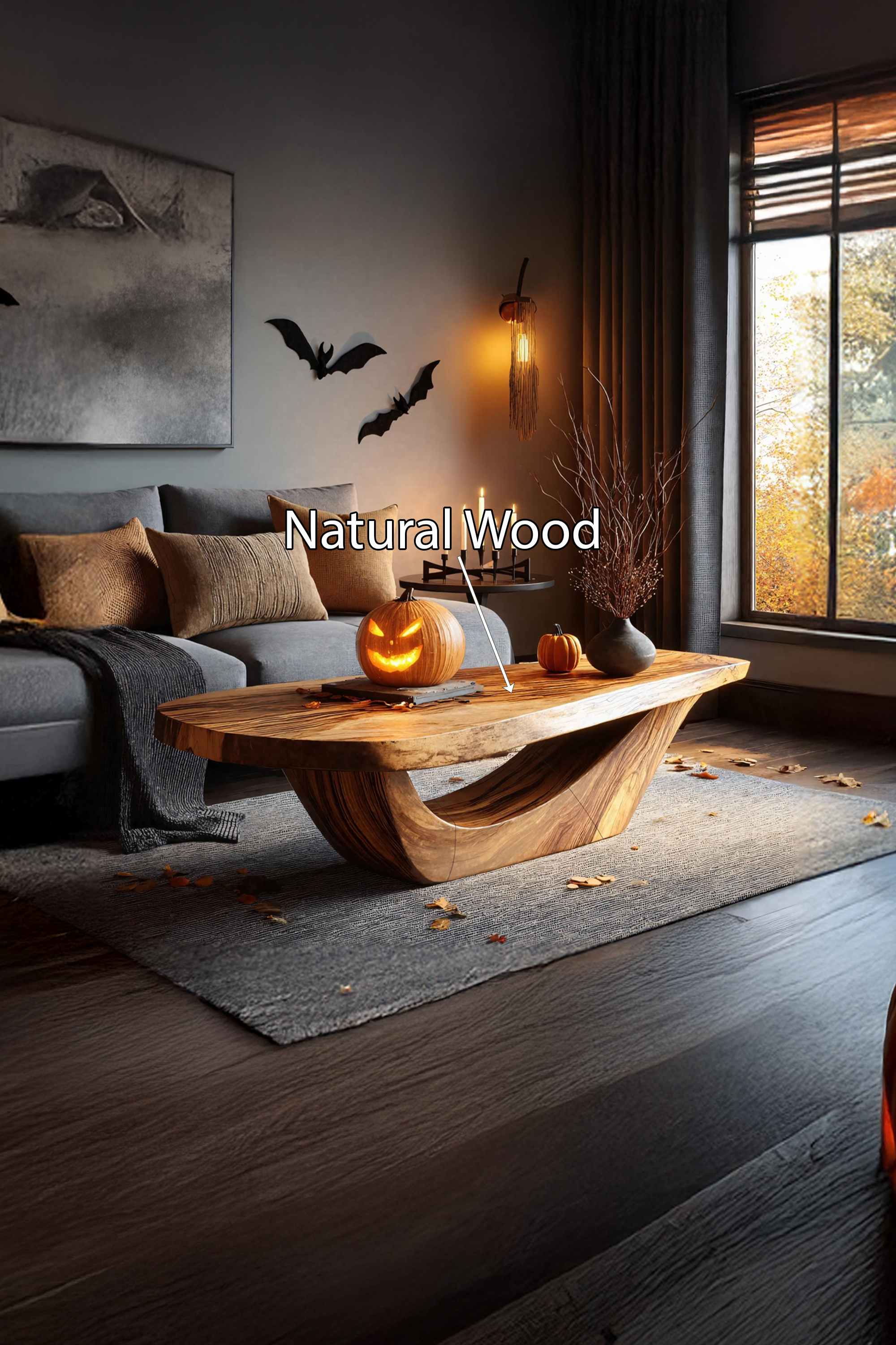 Handcrafted Wooden Live Edge Coffee Table For Furniture Decor Autumn SILDTTNHCF028