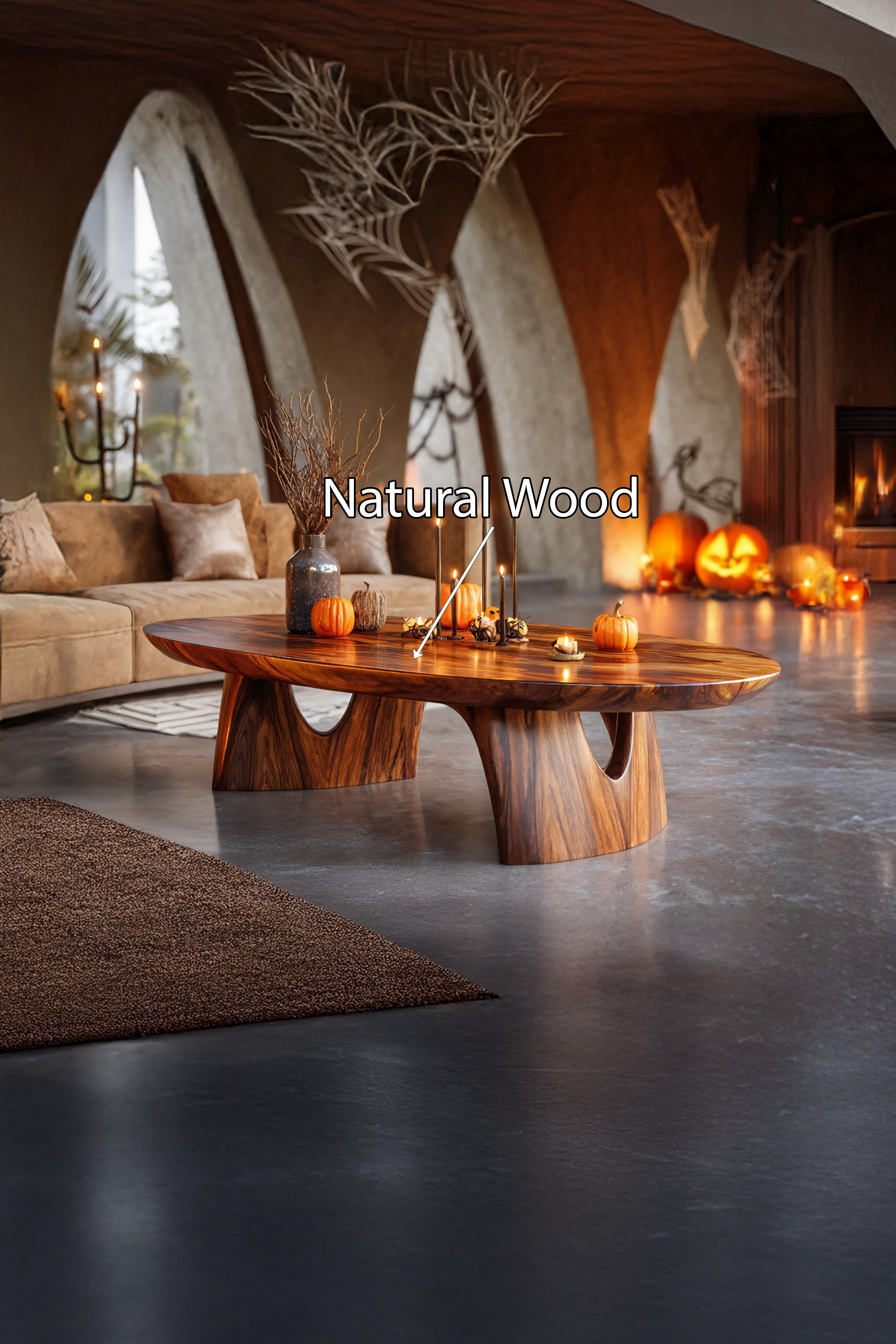 Handcrafted Solid Wood Coffee Table Livingroom Decor Haunted Charm SILDTTNHCF011