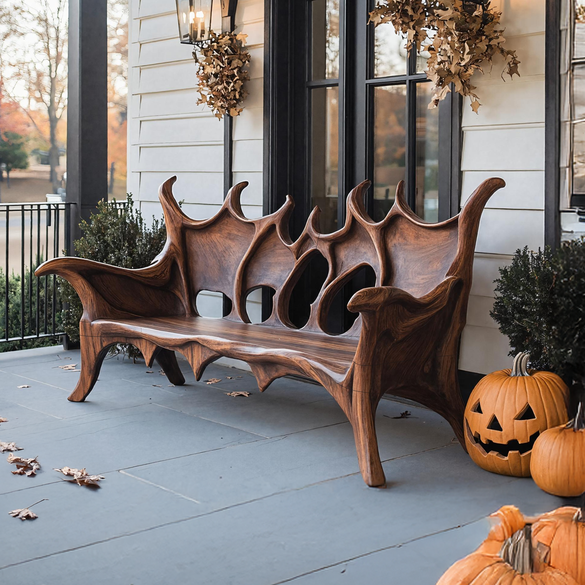 Farmhouse Live Edge Outdoor Bench For Patio And Garden Decor SILDTTNHOB005