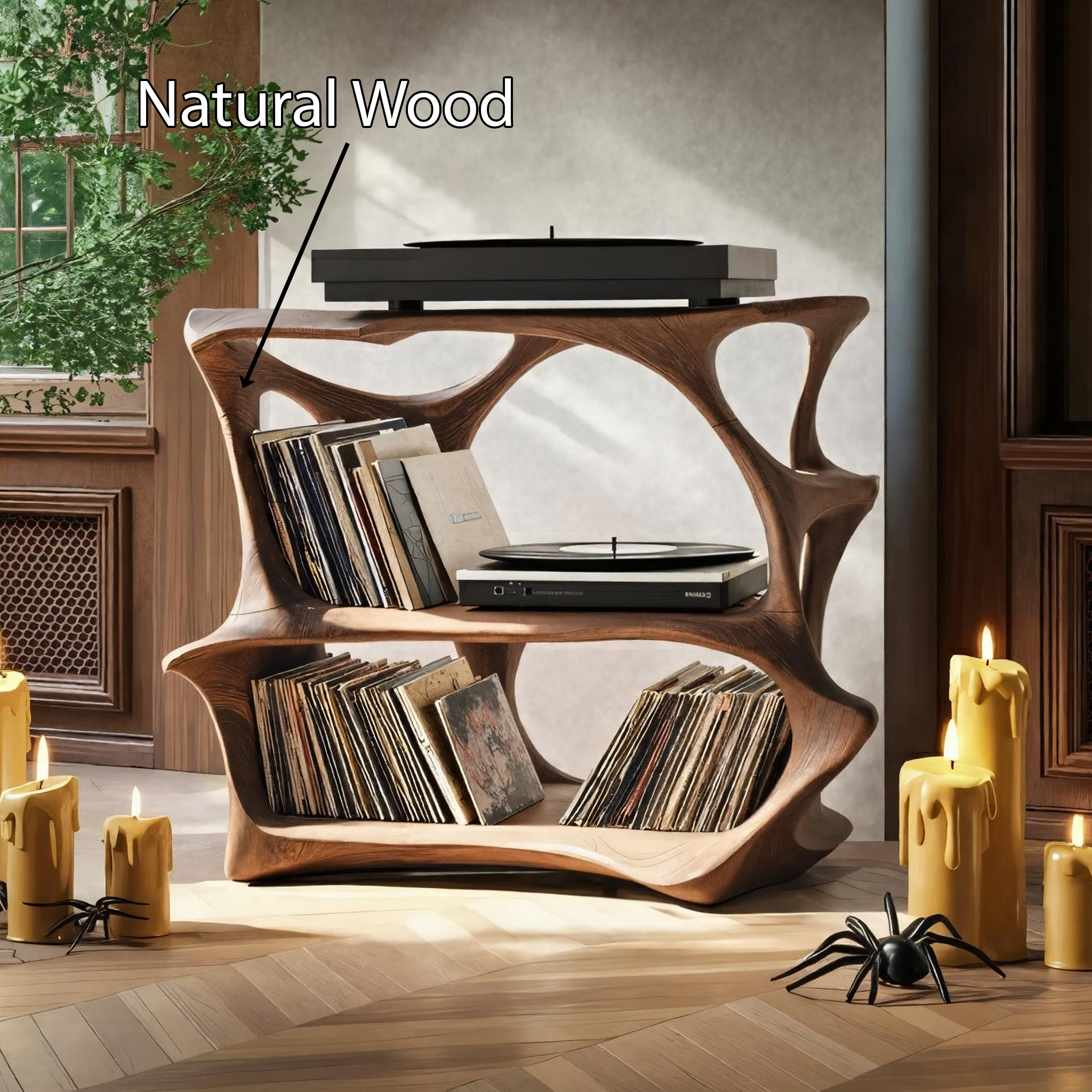 Handcrafted Live Edge Record Stand For Entryway Halloween Design Ideas SILDTTNHRS003