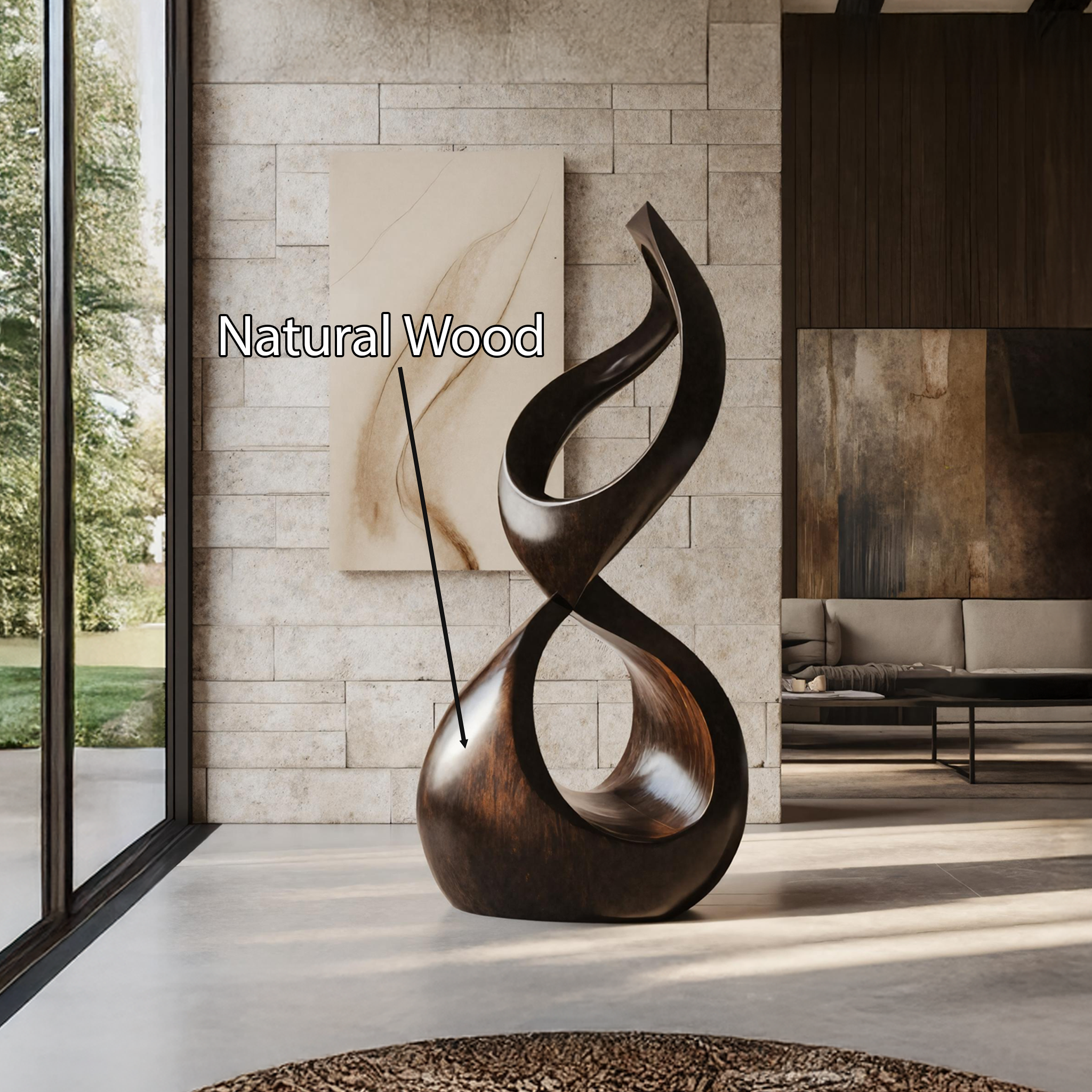 Rustic Large Wooden Sculpture For Outdoor Garden Style SILDTTNAS002