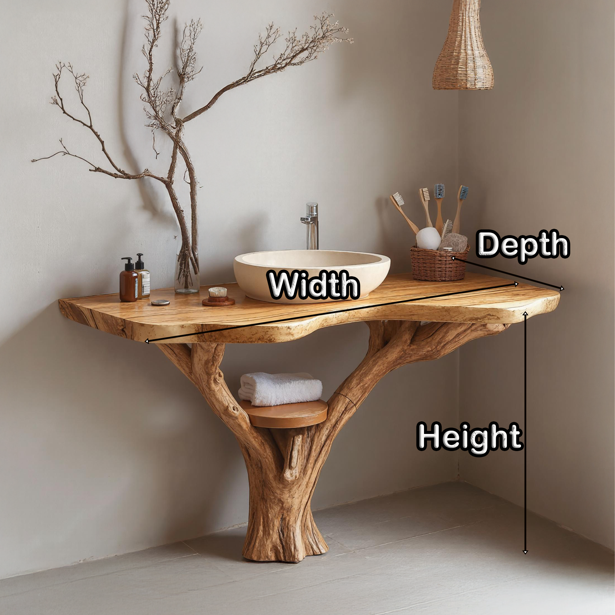 Modern Farmhouse Wood Bathroom Vanity For Rustic Home Decor SILDTBRV151