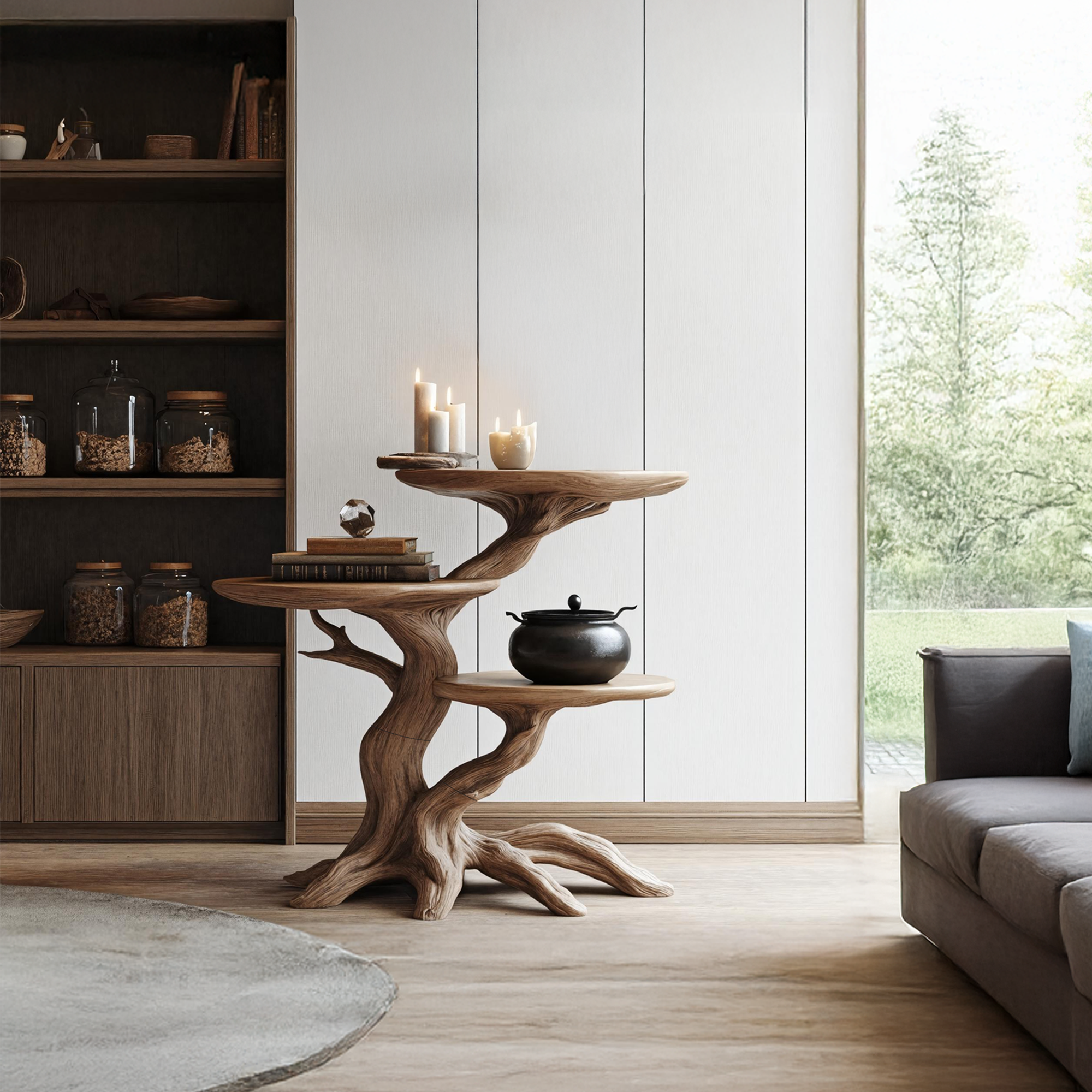 Farmhouse Wooden End Table For Furniture Decor Haunted Autumn Display SILDTTRHEN010