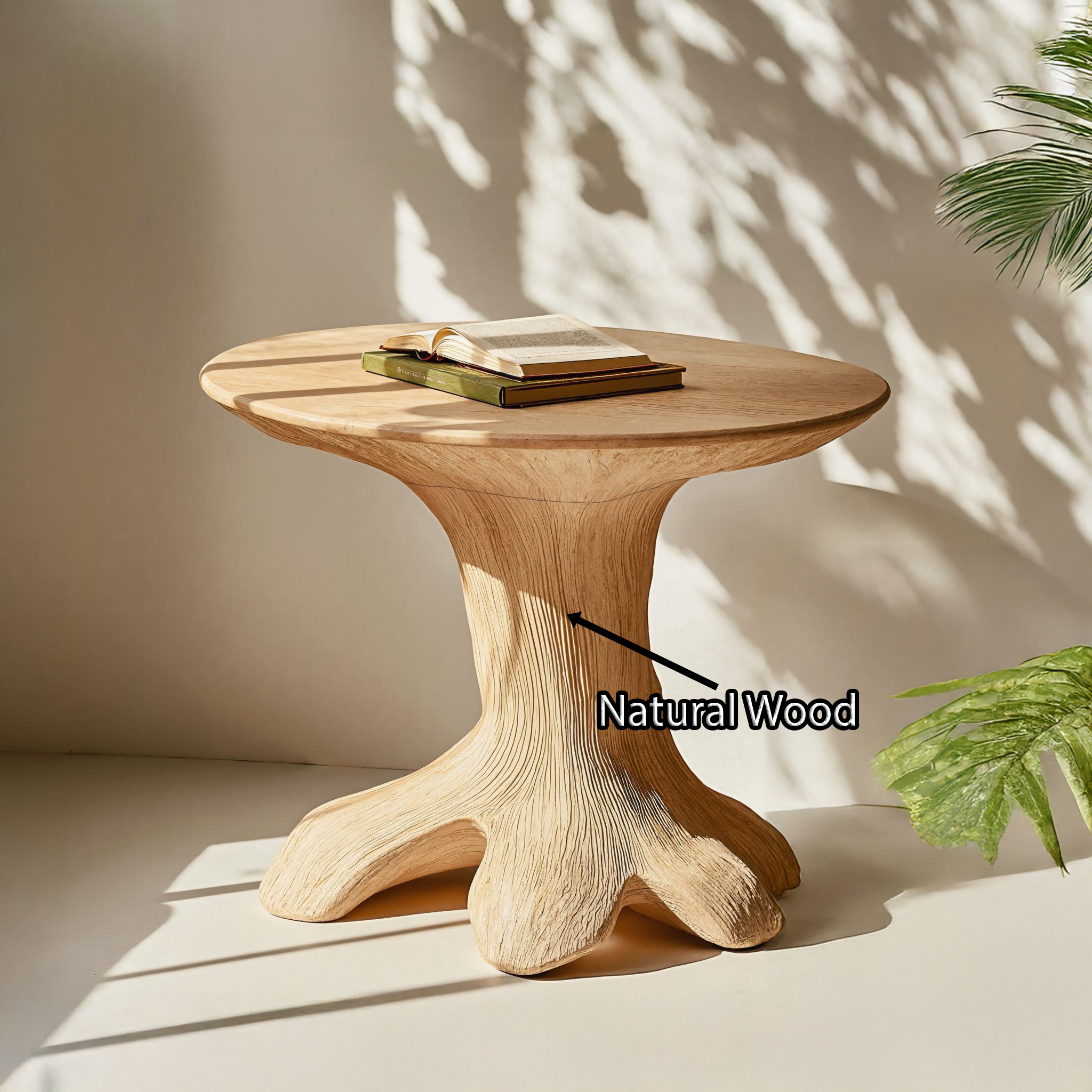 Rustic Wood Mushroom End Table For Living Room Farmhouse Style SILDTEN090