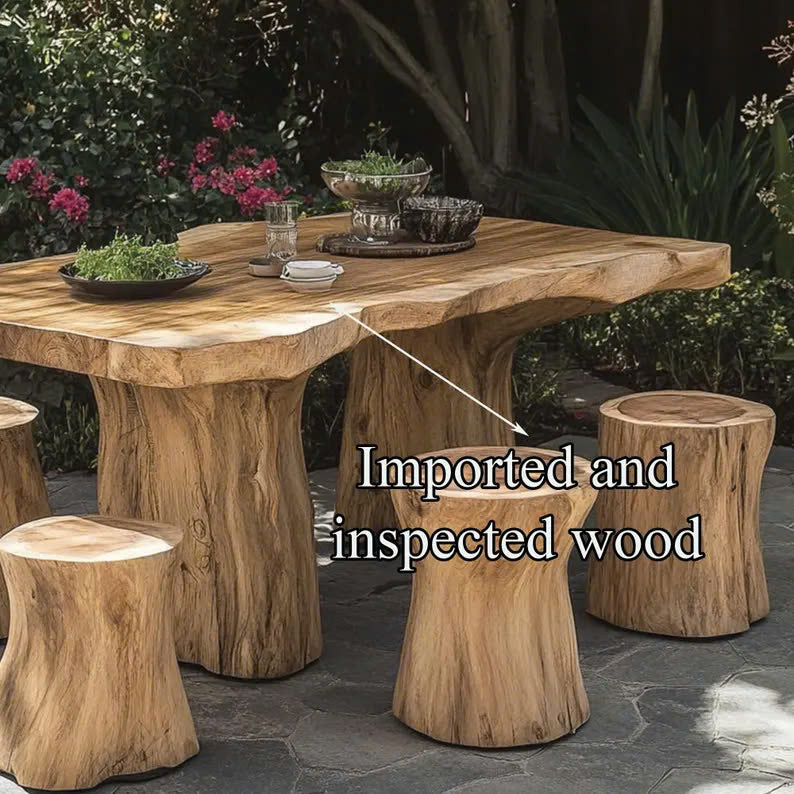 Large Rustic Live Edge Dining Table Set Home Decor Gift SINLDT022