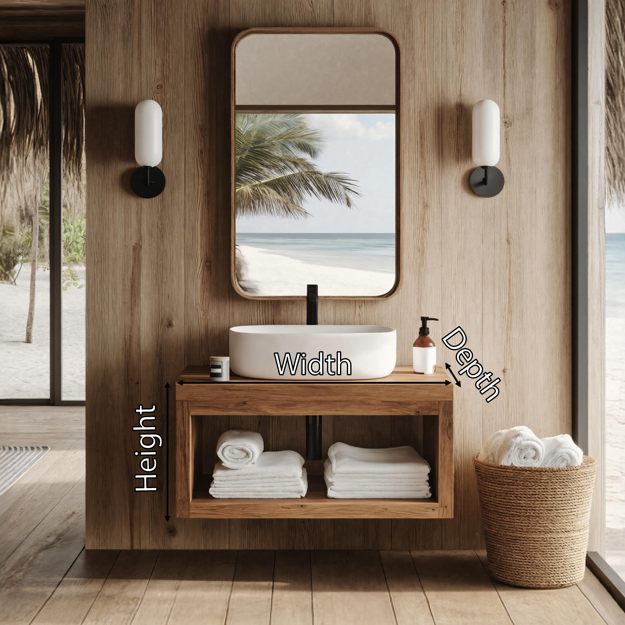 Handcrafted Wooden Vanity For Bathroom Furniture SILDTTRBRV040