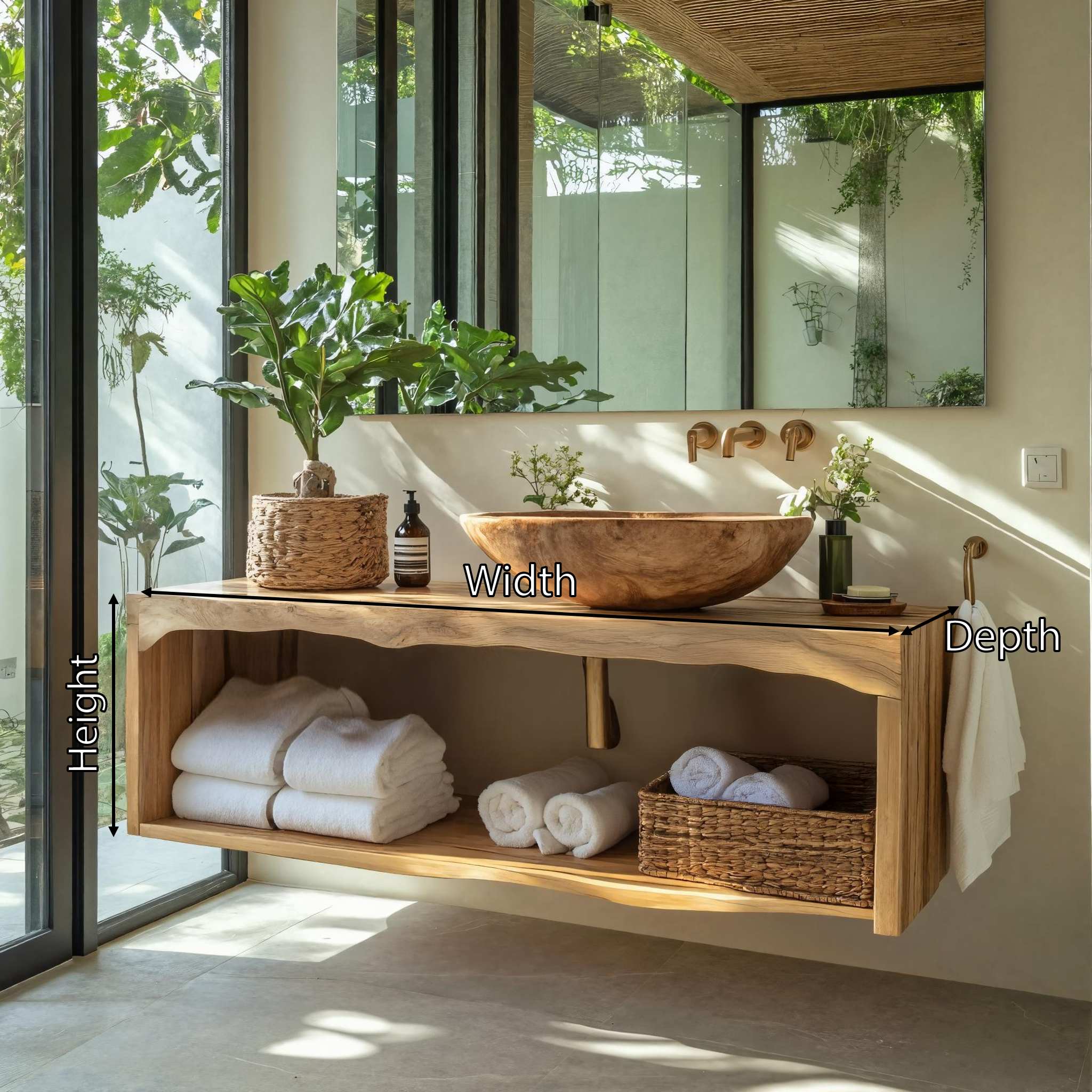 Rustic Live Edge Vanity For Bathroom Remodeling Decor SILDTTRBRV025