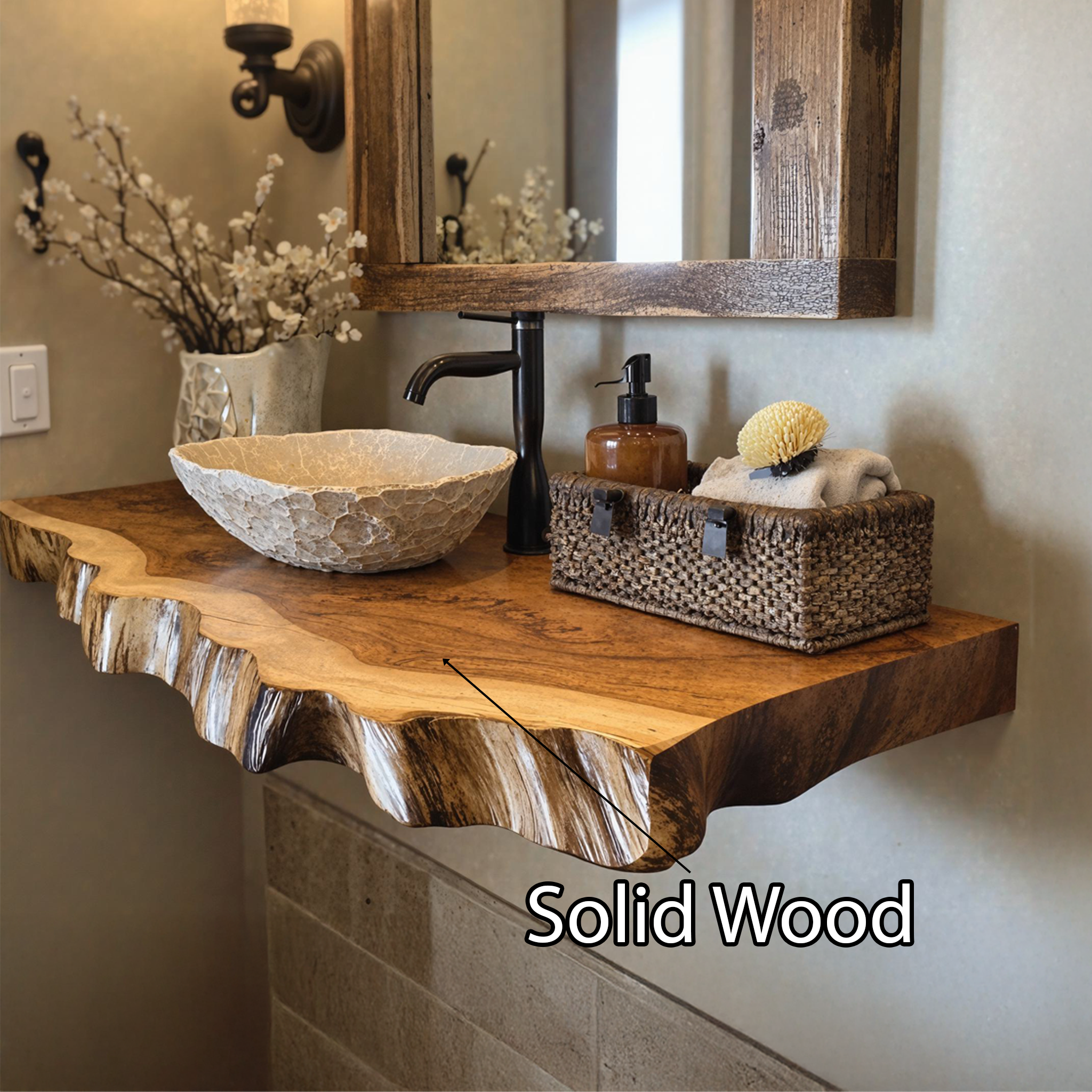 Floating Edge Bathroom Sink Shelf SILDTBRV040