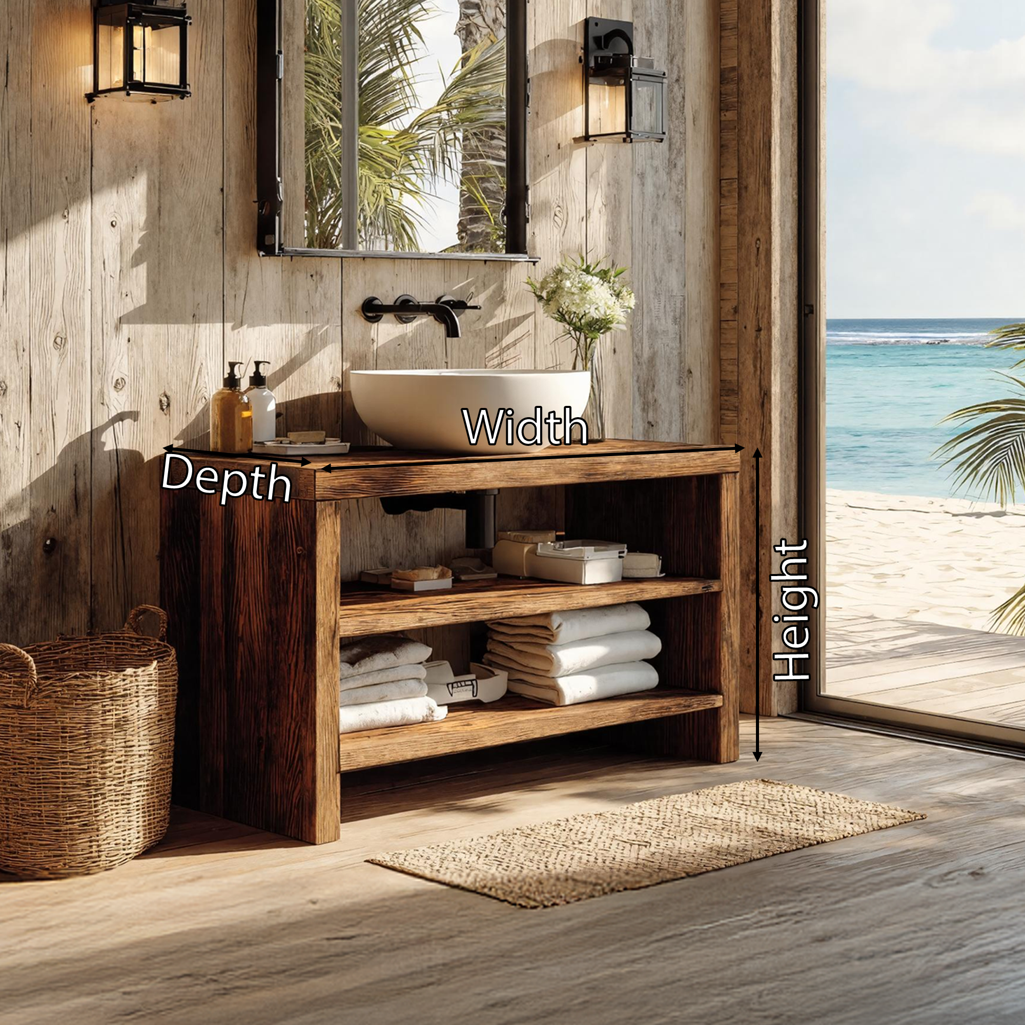 Live Edge Vanity Rustic Style For Bathroom Design SILDTTRBRV038