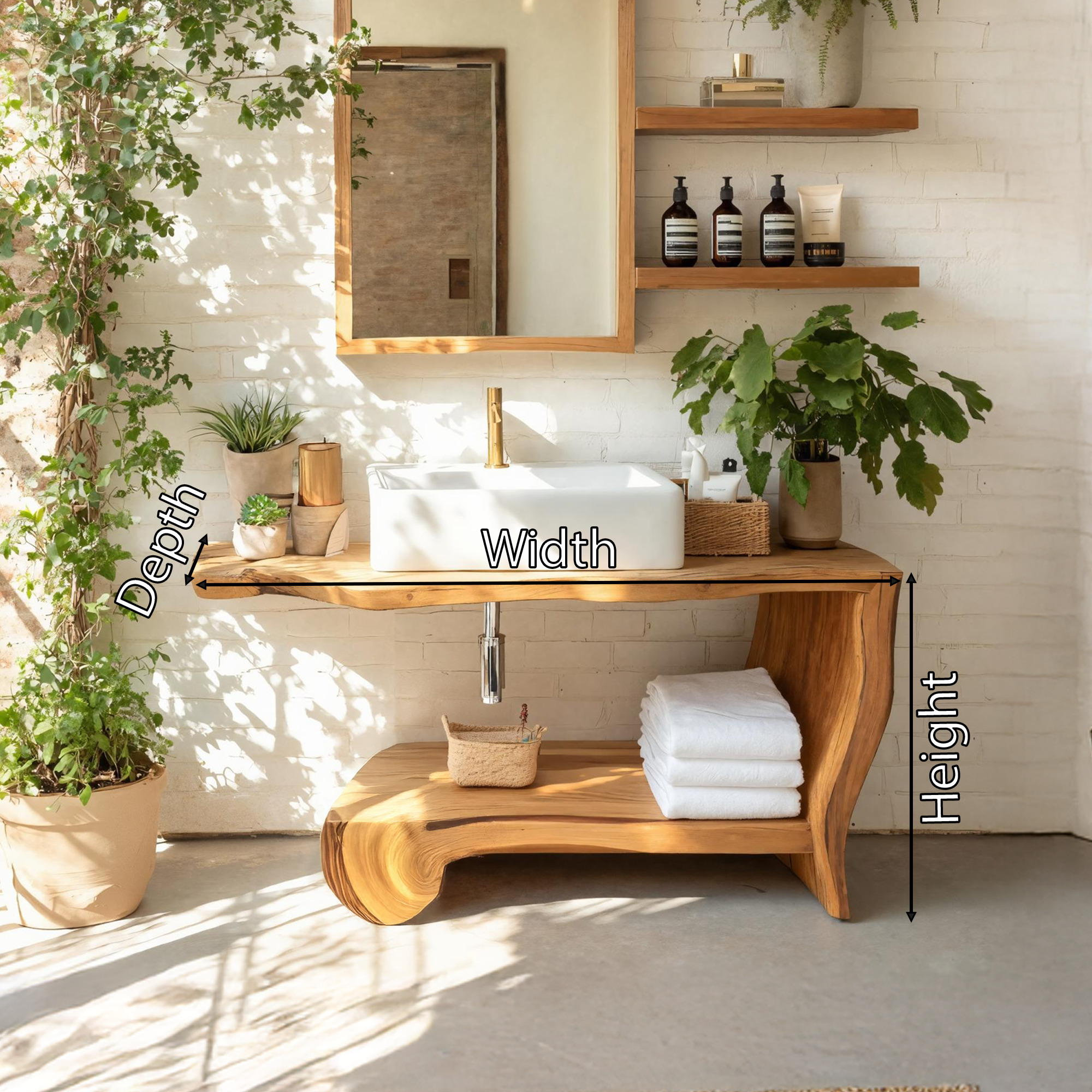 Handcrafted Live Edge Vanity For Elegant Bathroom SILDTTRBRV050