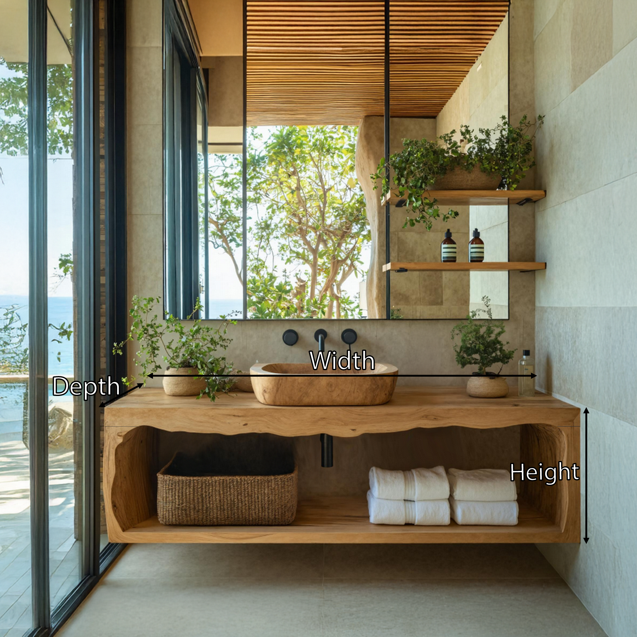 Handcrafted Live Edge Vanity For Modern Bathroom Style SILDTTRBRV019