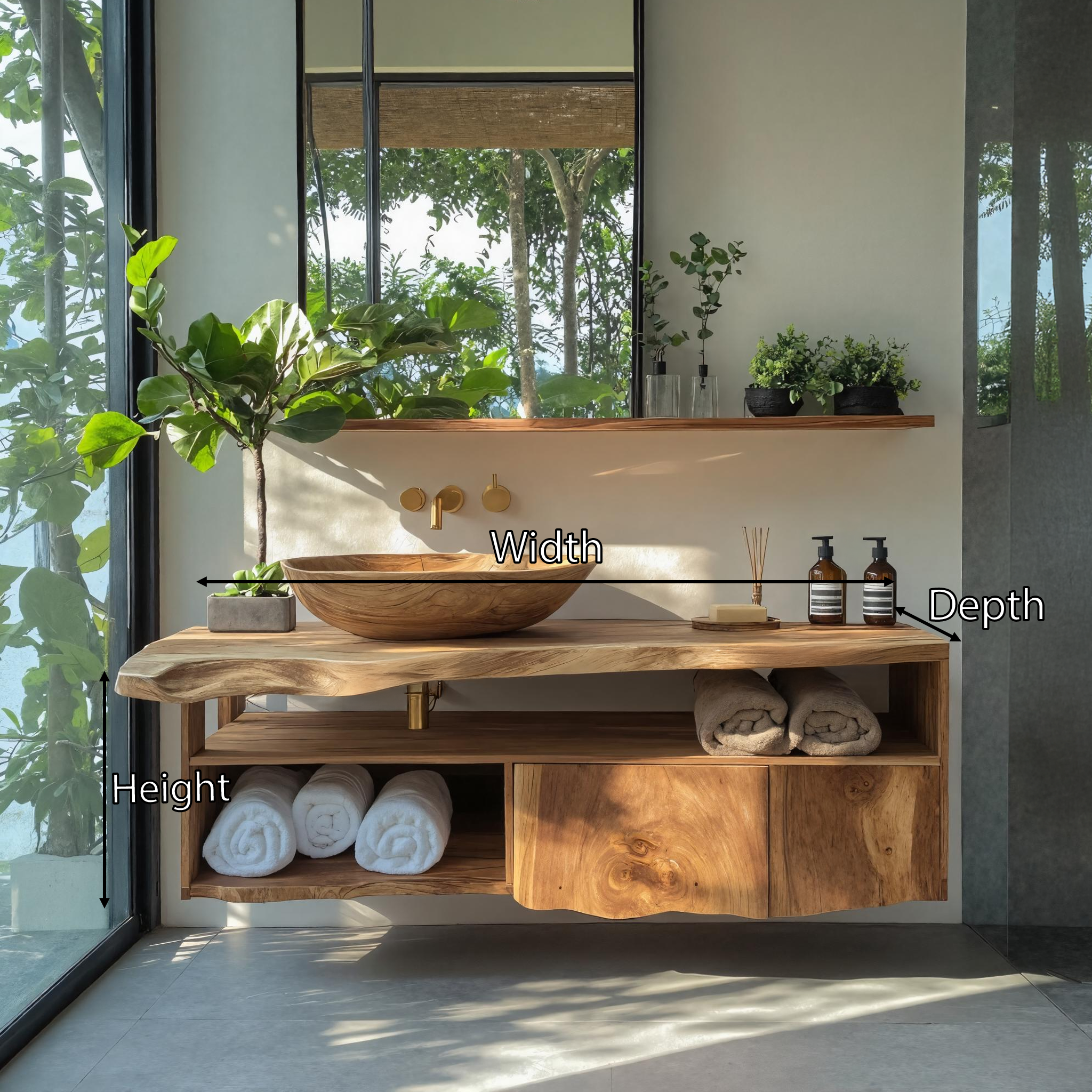 Mid Century Vanity Cabinet For Bathroom Furniture SILDTTRBRV026