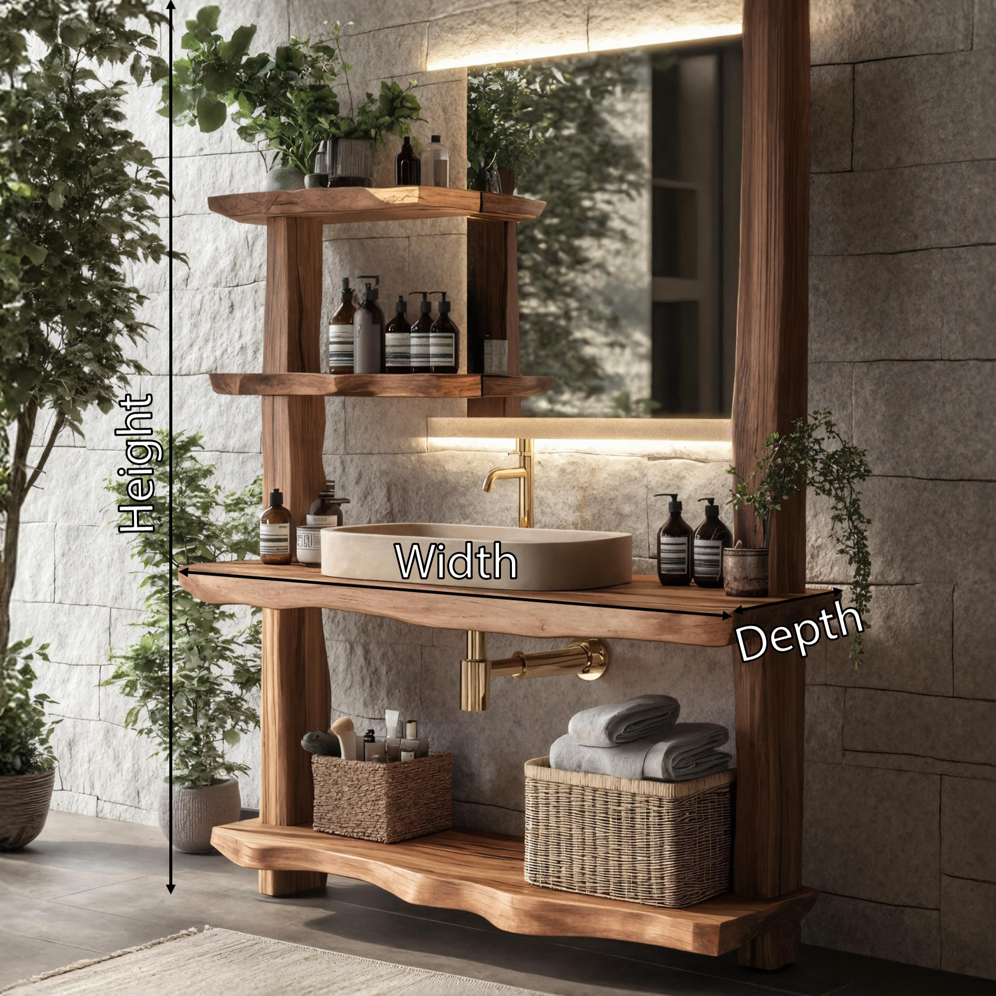 Live Edge Bathroom Vanity Farmhouse Style For Home SILDTTRBRV056