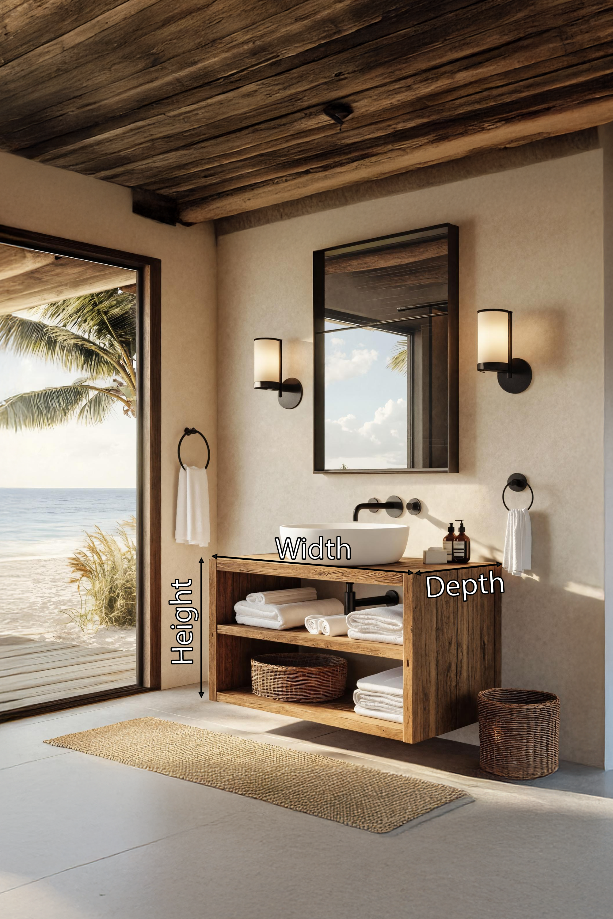 Wooden Bathroom Storage Cabinet For Rustic Decor Vibe SILDTTRBRV049