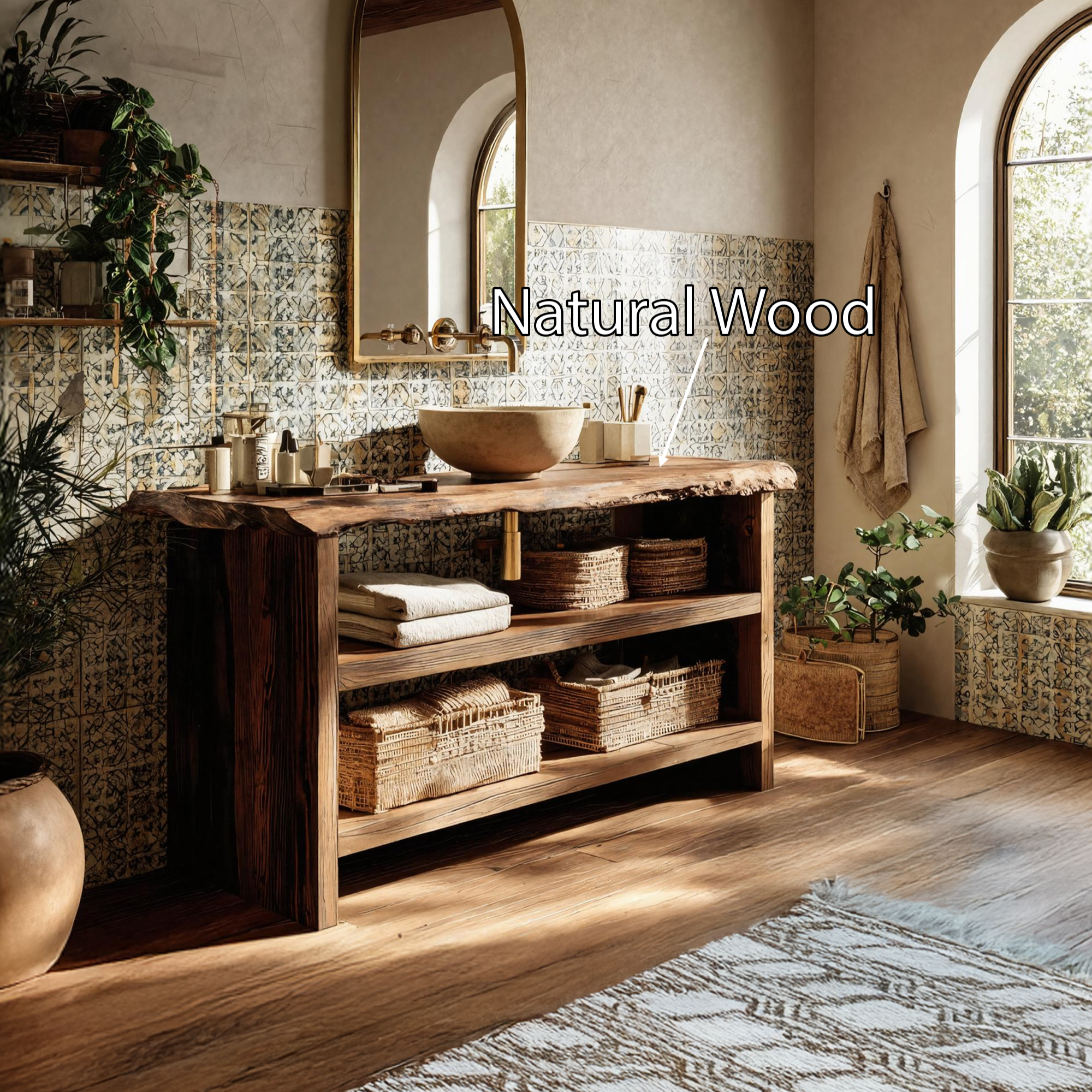 Wooden Vanity Mid Century Style For Bathroom Makeover SILDTTRBRV044