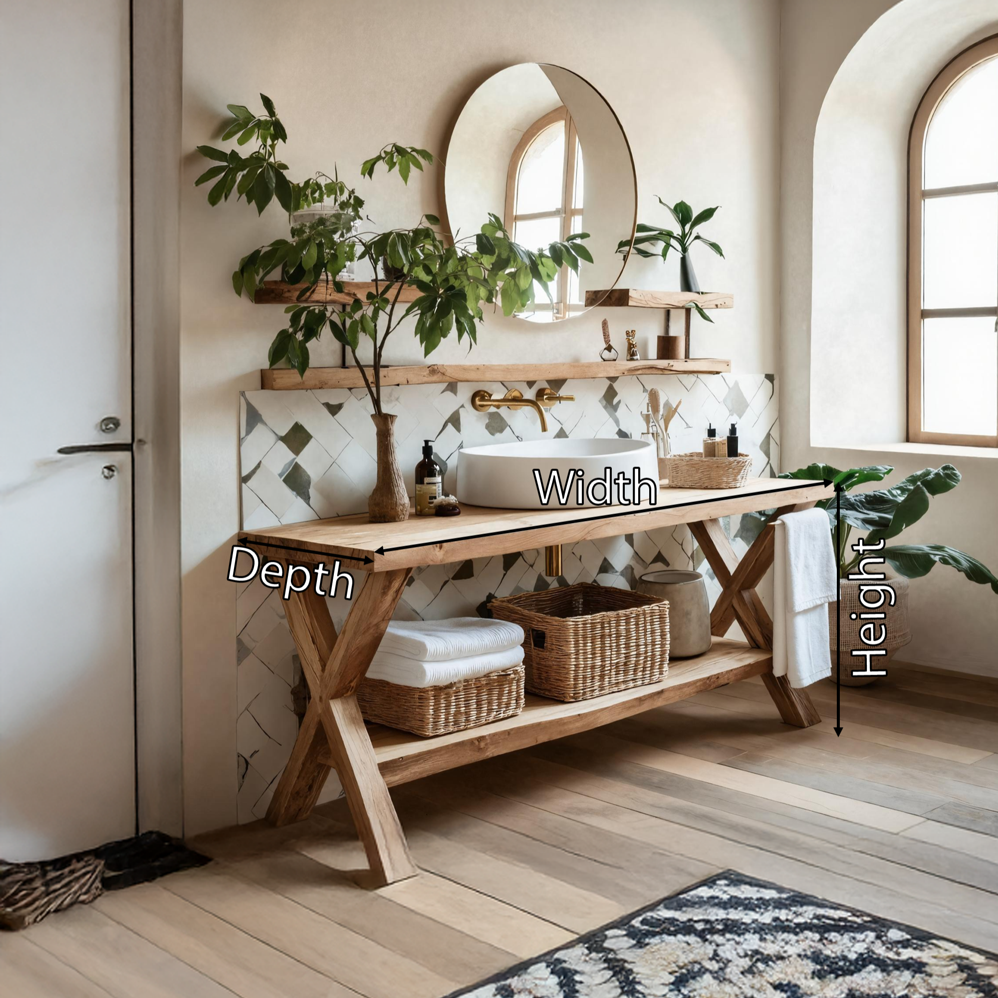 Rustic Wooden Vanity For Natural Bathroom Interiors SILDTTRBRV042