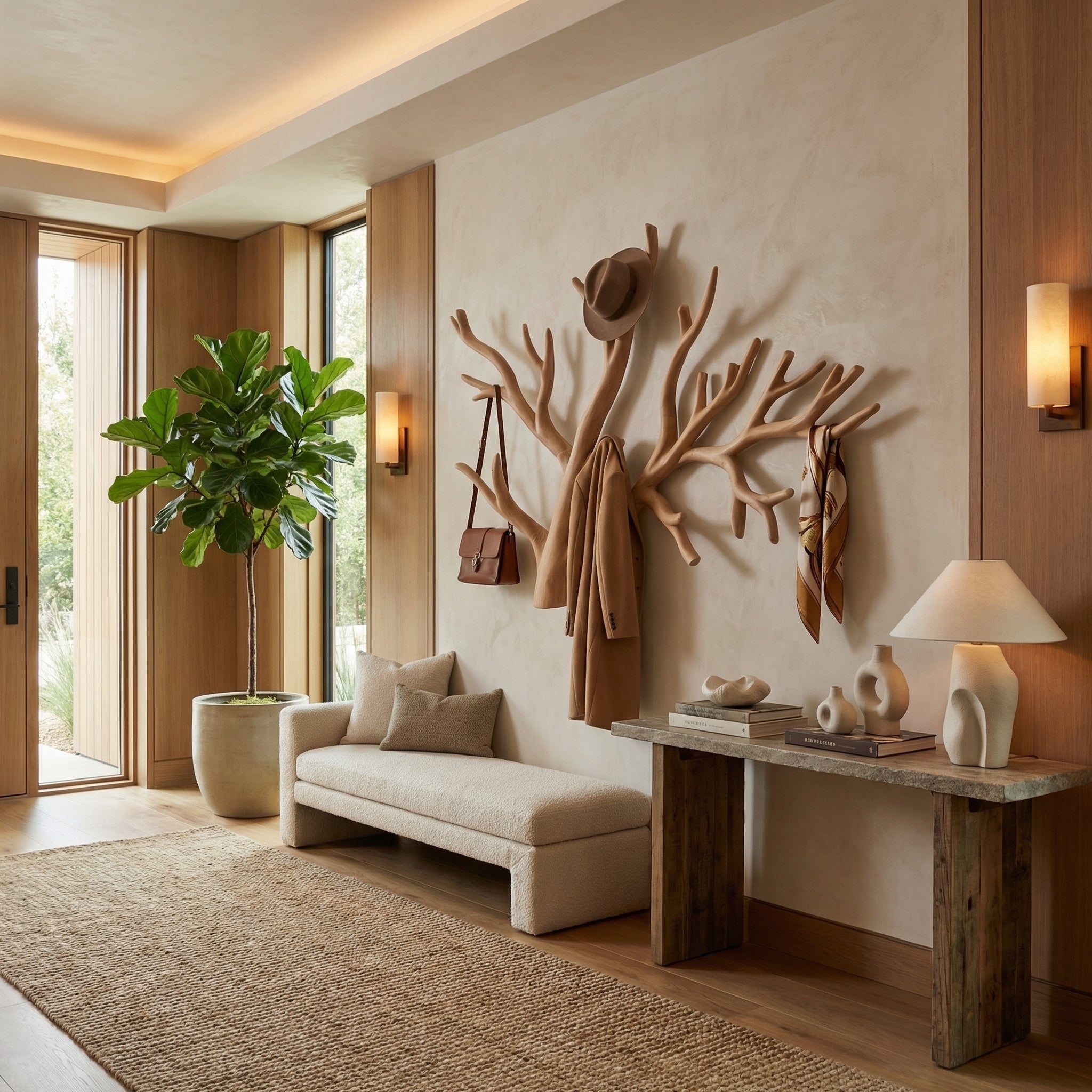 Custom Wood Coat Rack Driftwood Hanging Clothes SINLTCR005