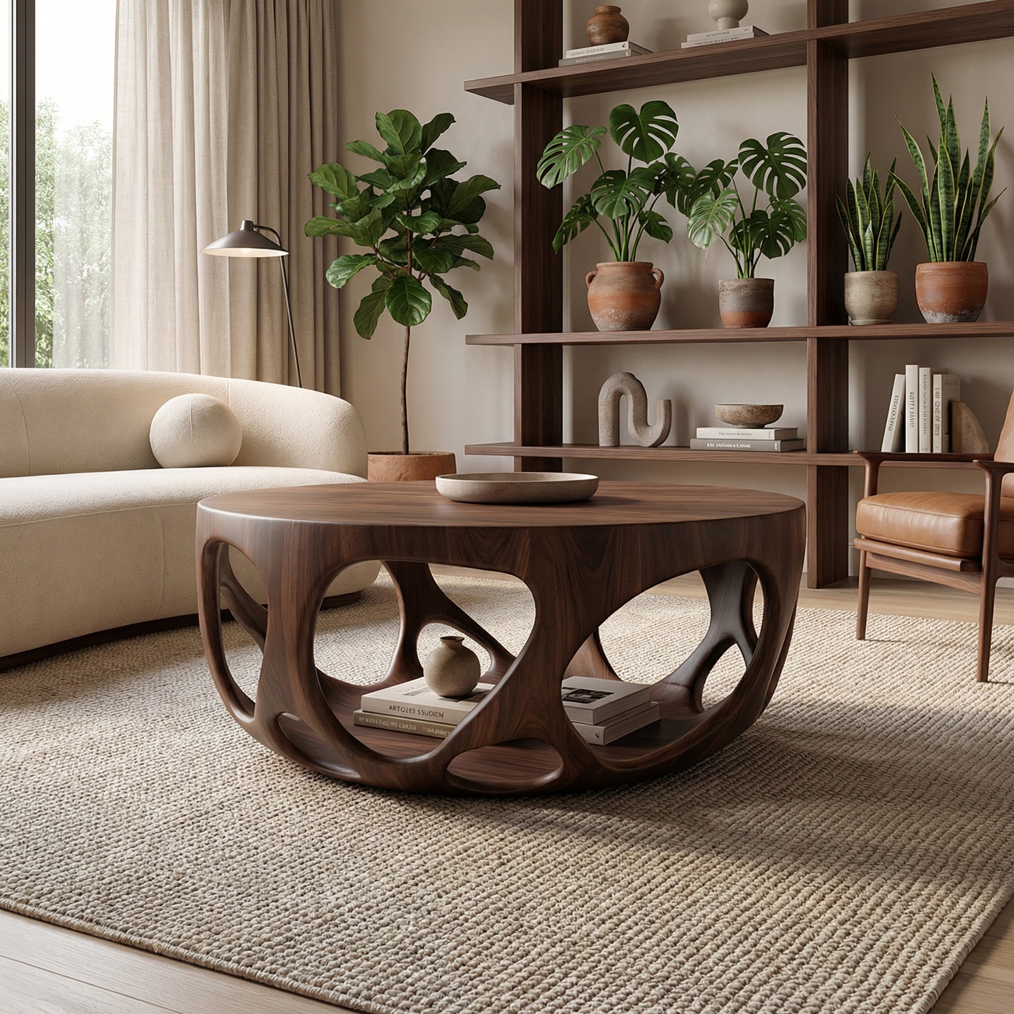 Artisan Coffee Table Natural Wood Farmhouse Gift SINLSACF025