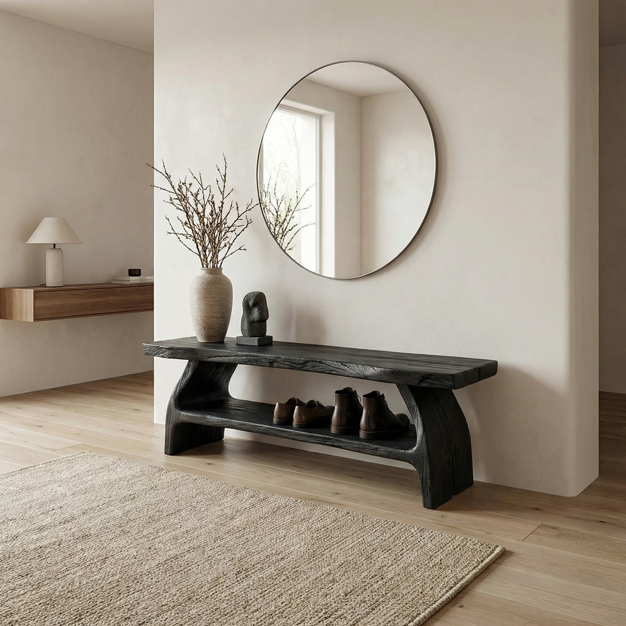 Rustic Entryway Shoe Bench Living Room SINLSASB031