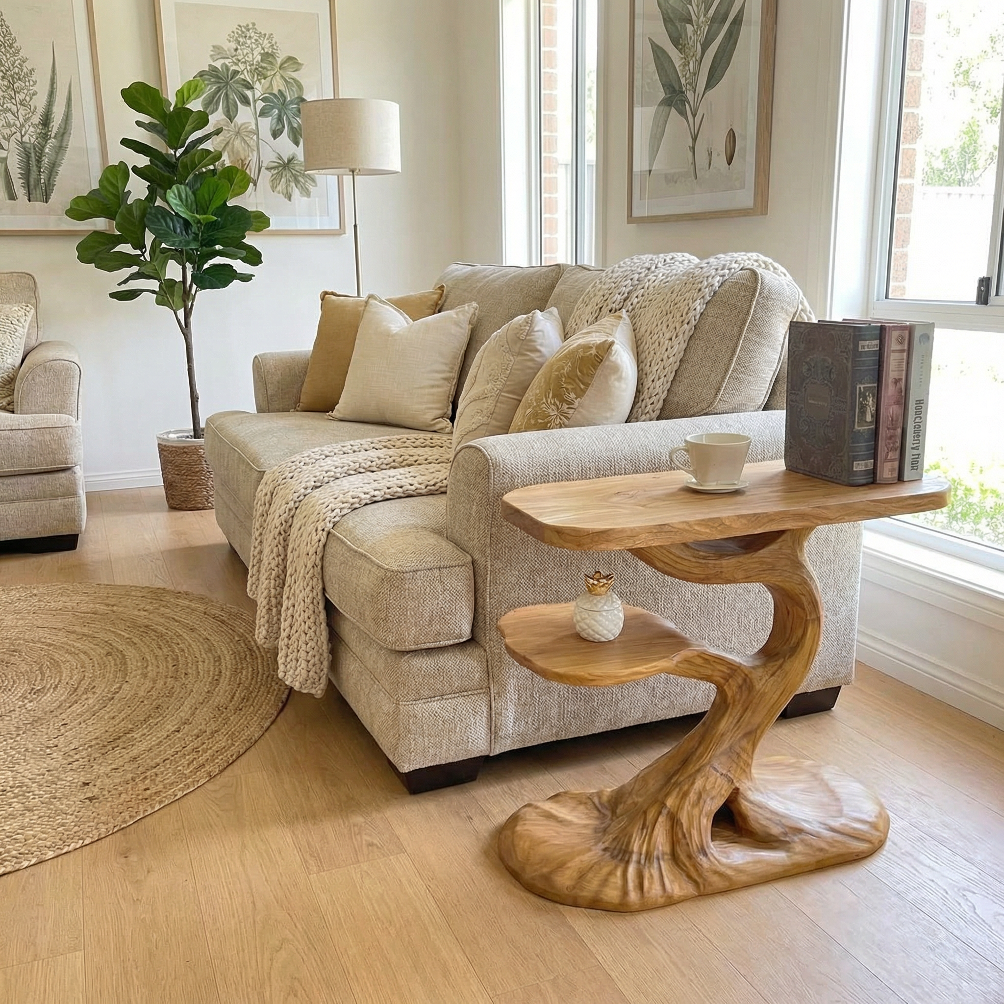 Rustic Tree End Table Living Room SINLSABT024