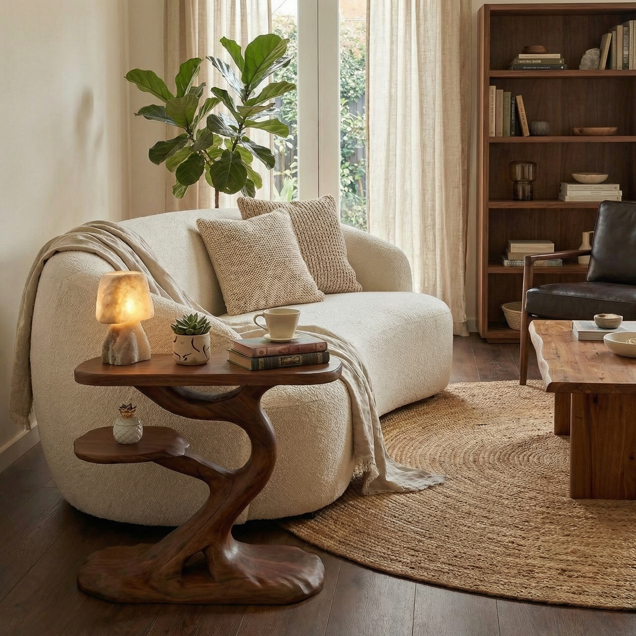 Rustic Tree End Table Living Room SINLSABT024