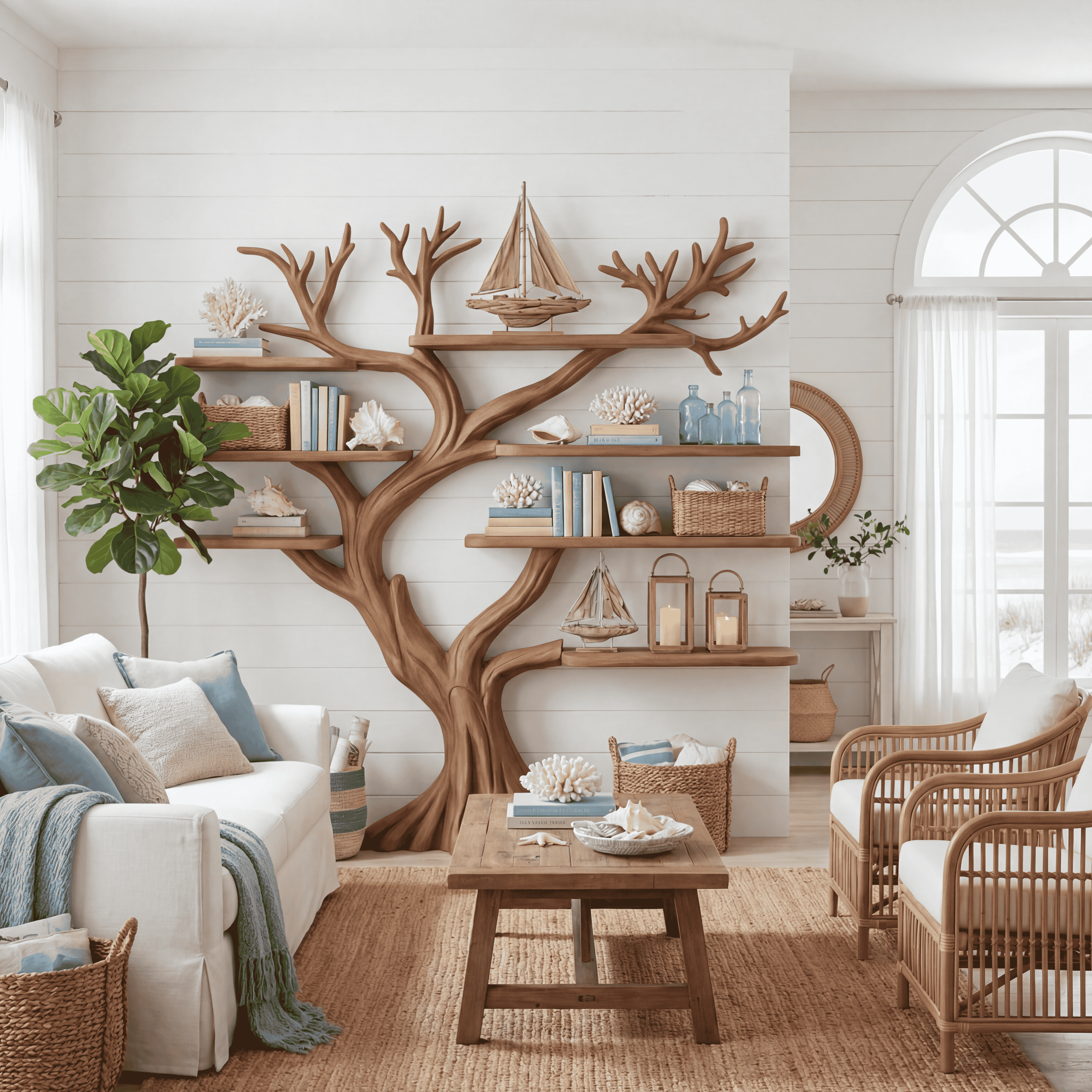 Rustic Tree Bookcase Entryway Halloween SINLSATB264