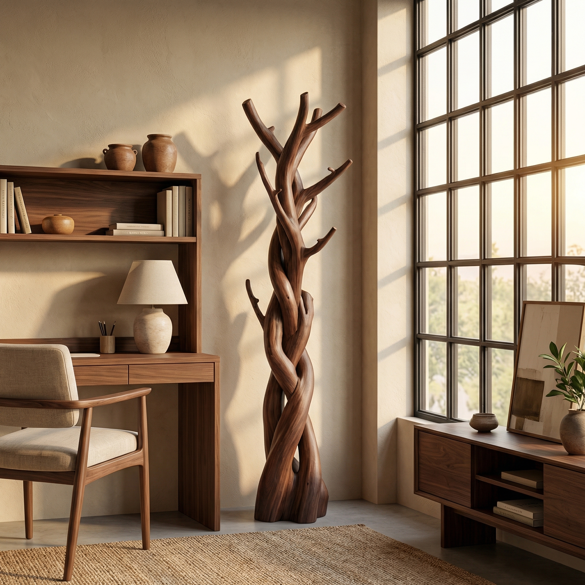 Rustic Tree Coat Rack Bedroom Closet SINLSATCR012