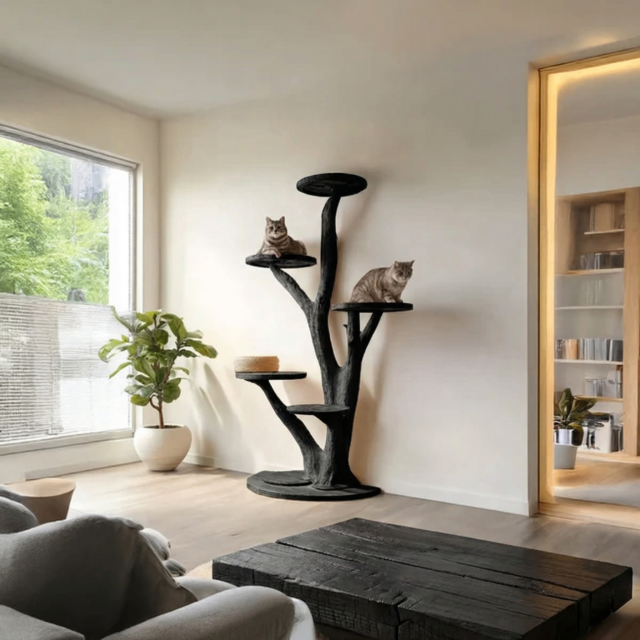 Rustic Tree Cat Tower Living Bedroom SINLSATT025